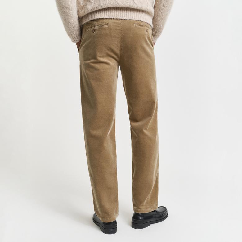 GANT Erkek Bej Regular Fit Cord Chino Pantolon
