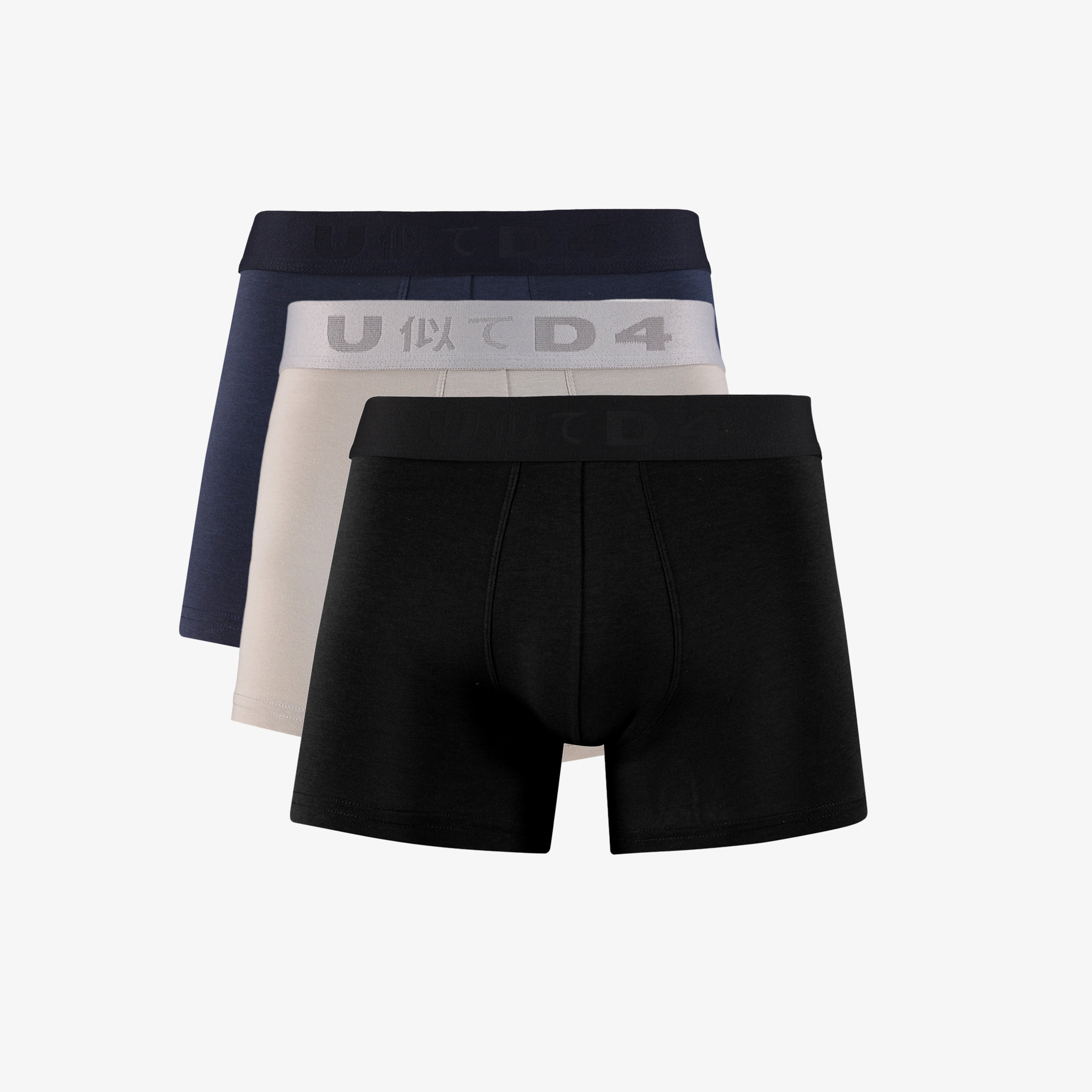 UNITED4 Classic Erkek Siyah/Gri Lacivert 3'lü Boxer