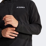 adidas Mountain Essentials Half-Zip Fleece Erkek Siyah Polar