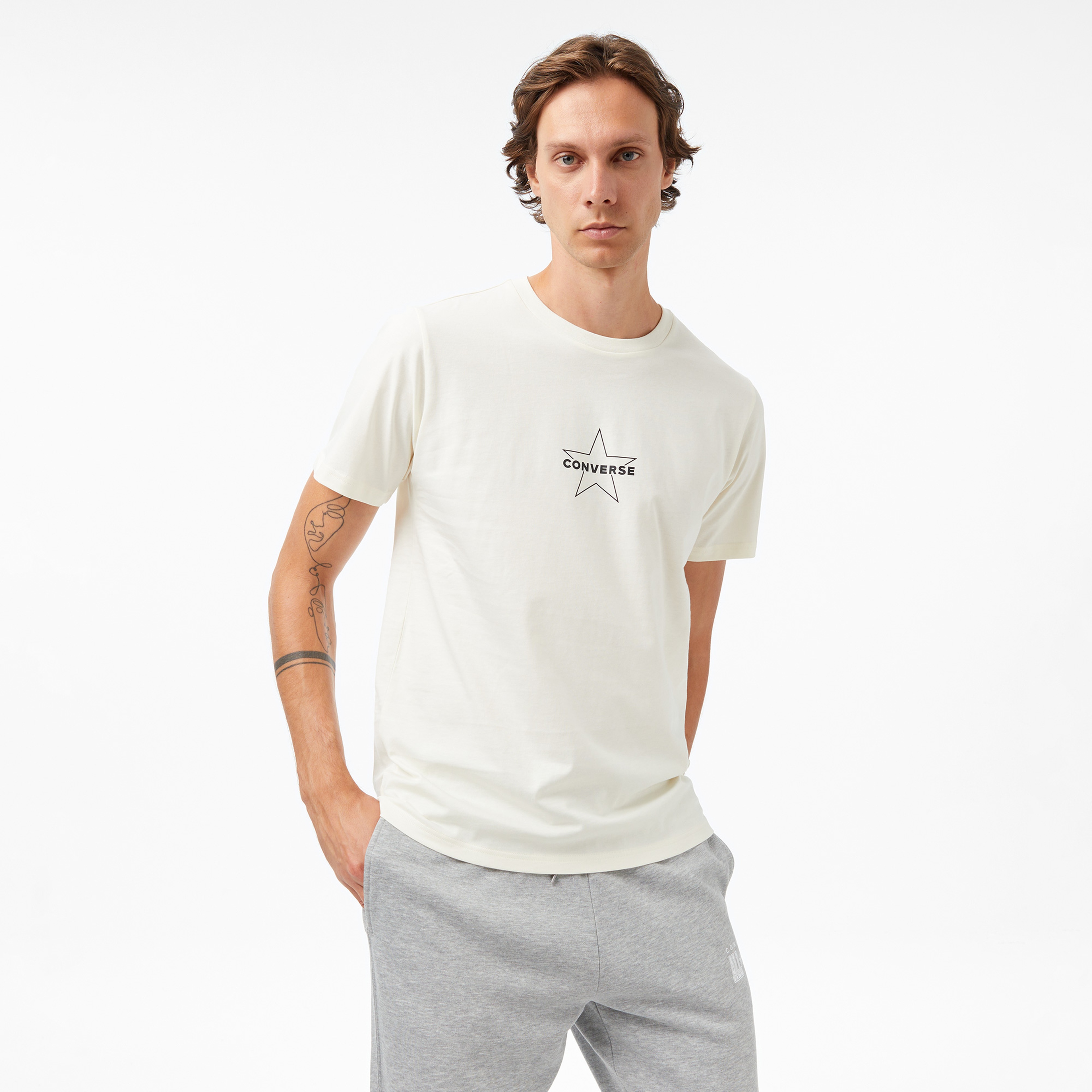 Converse Erkek Krem T-Shirt