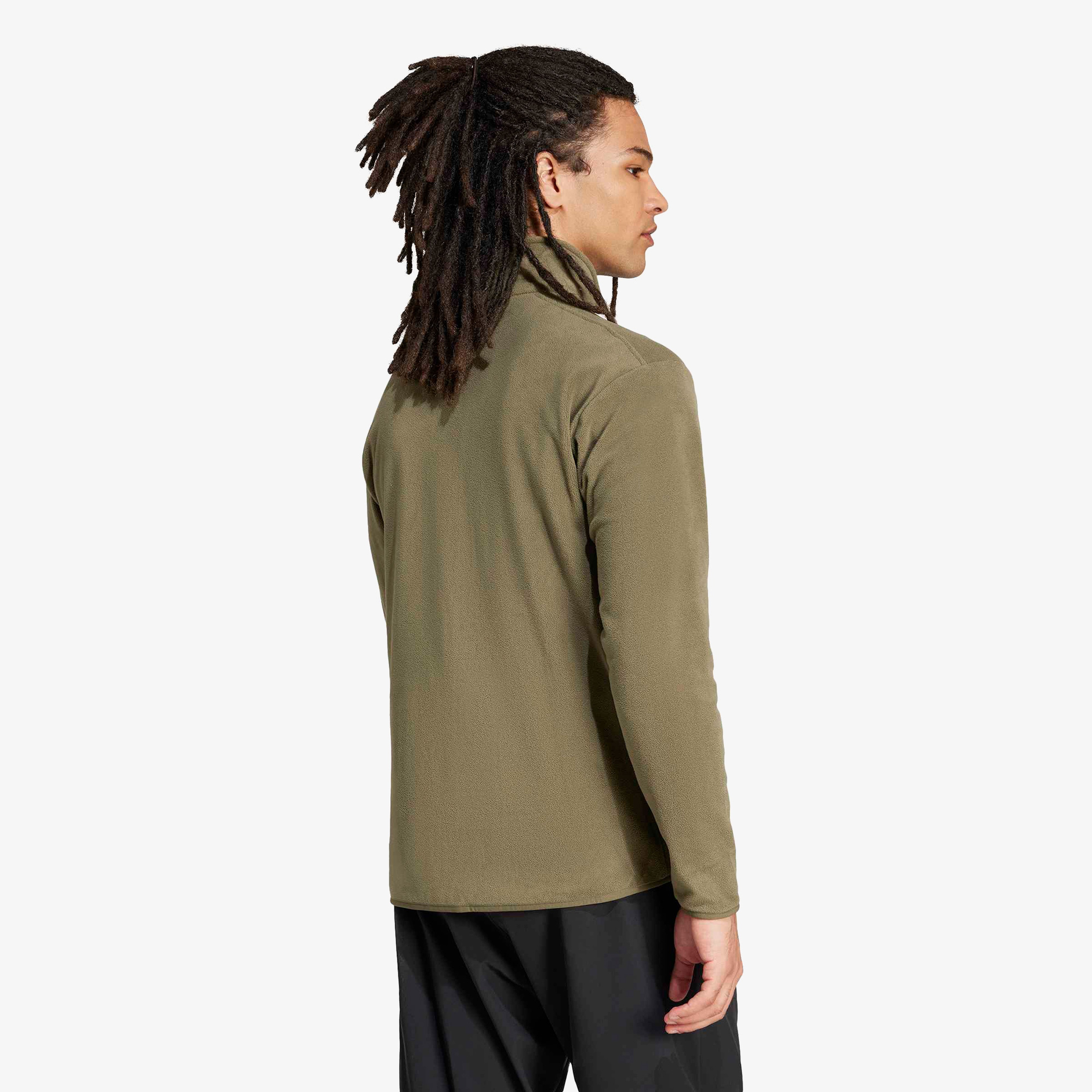 adidas Multi Essentials Full Zip Fleece Erkek Yeşil Yürüyüş Polar