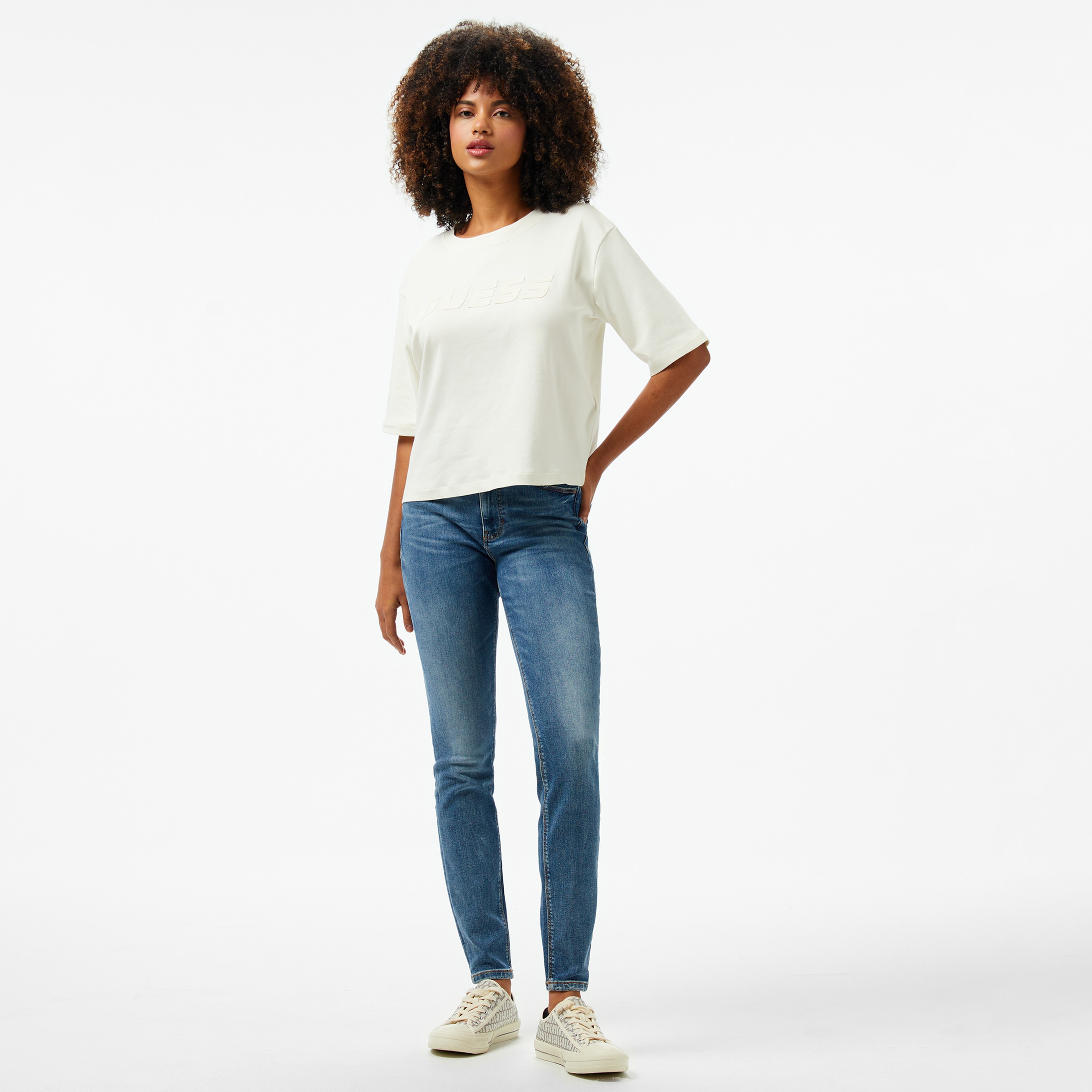 Guess Kadın Beyaz T-Shirt