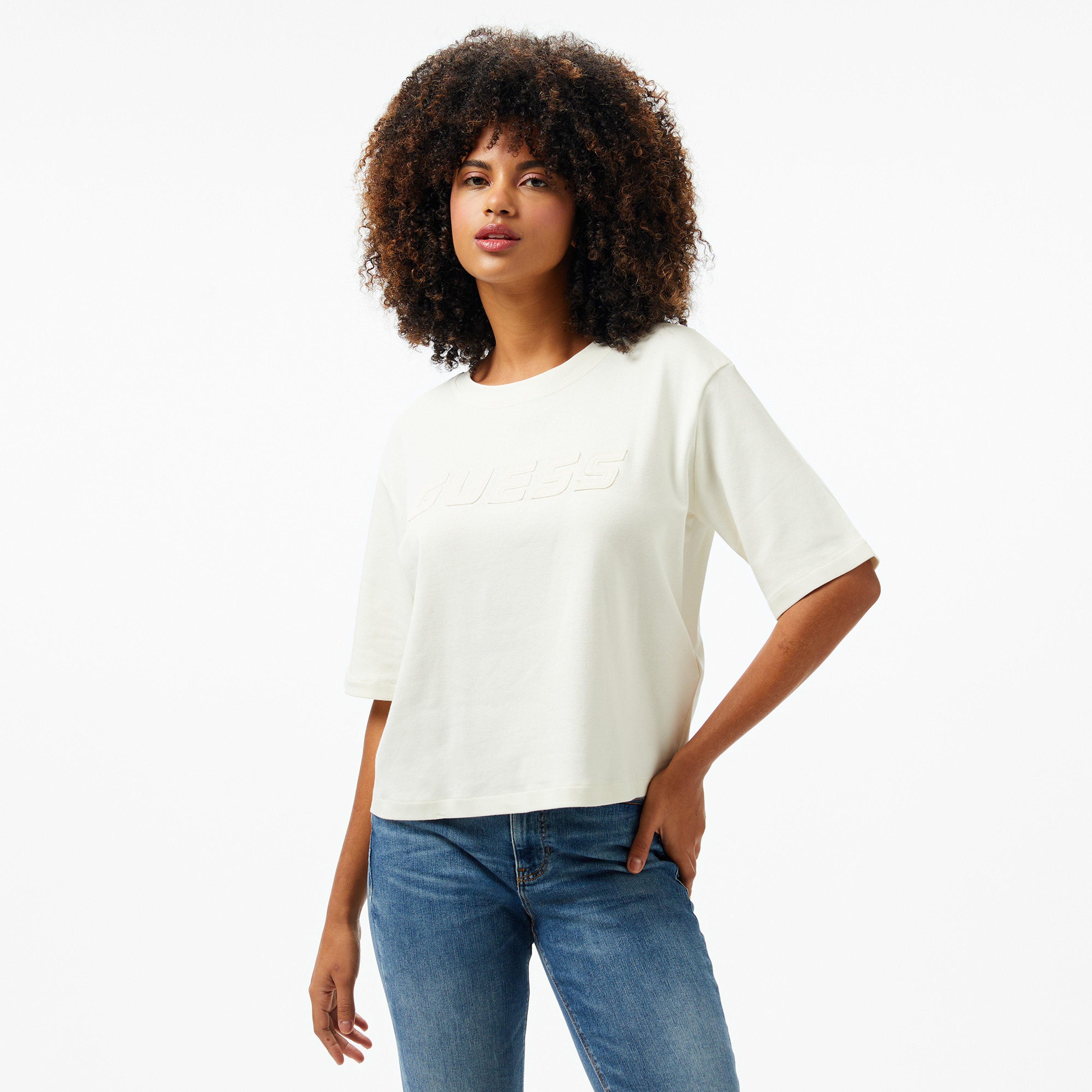 Guess Kadın Beyaz T-Shirt