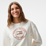 Tommy Hilfiger Nautical Emb Kadın Beyaz Sweatshirt