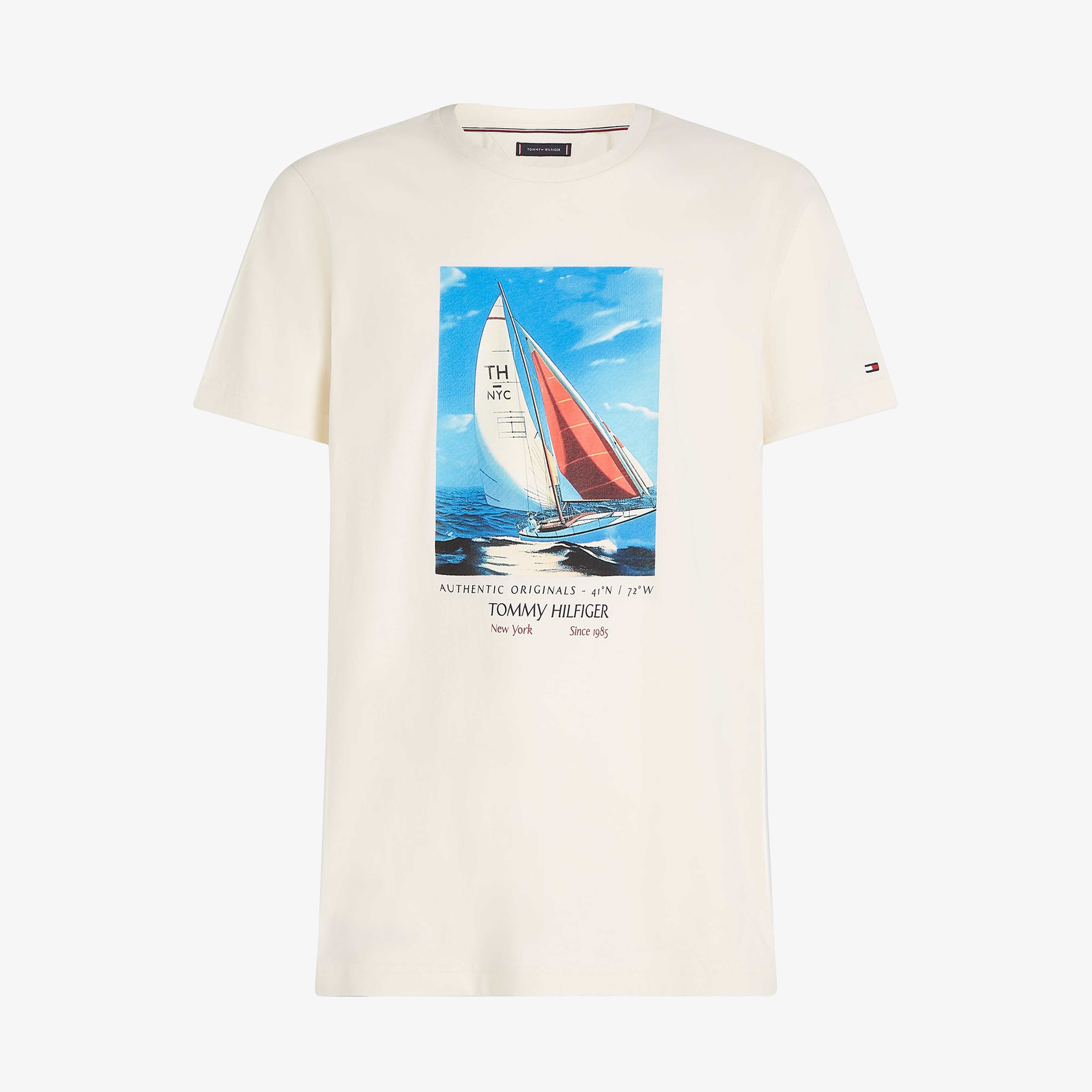 Tommy Hilfiger Erkek Krem T-Shirt