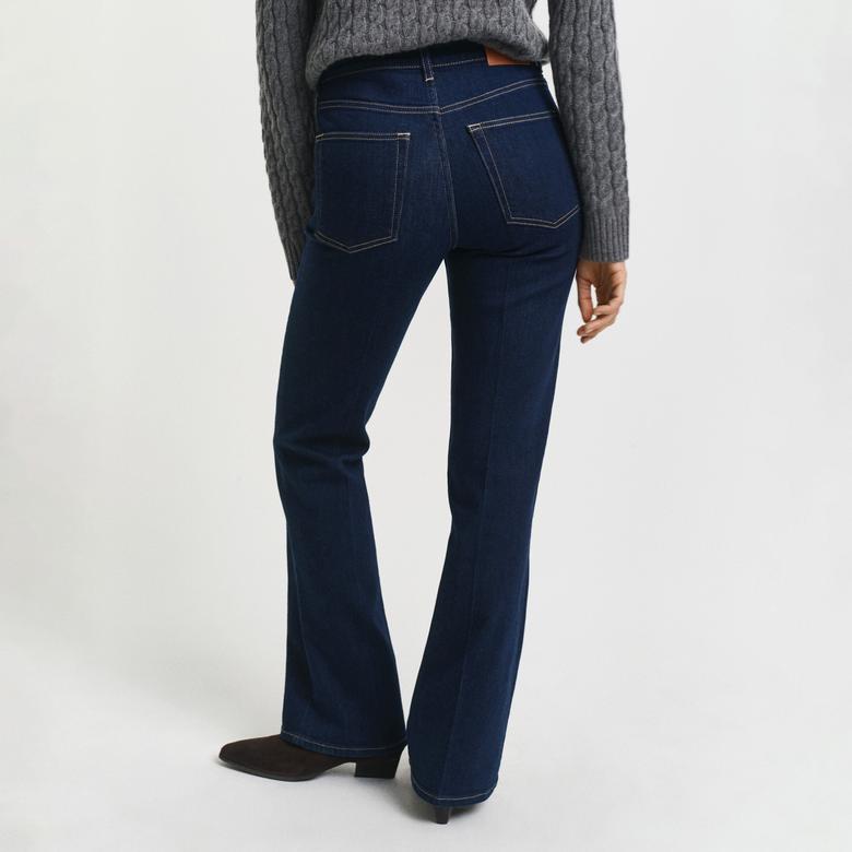GANT Kadın Lacivert Slim Fit Flare Jean
