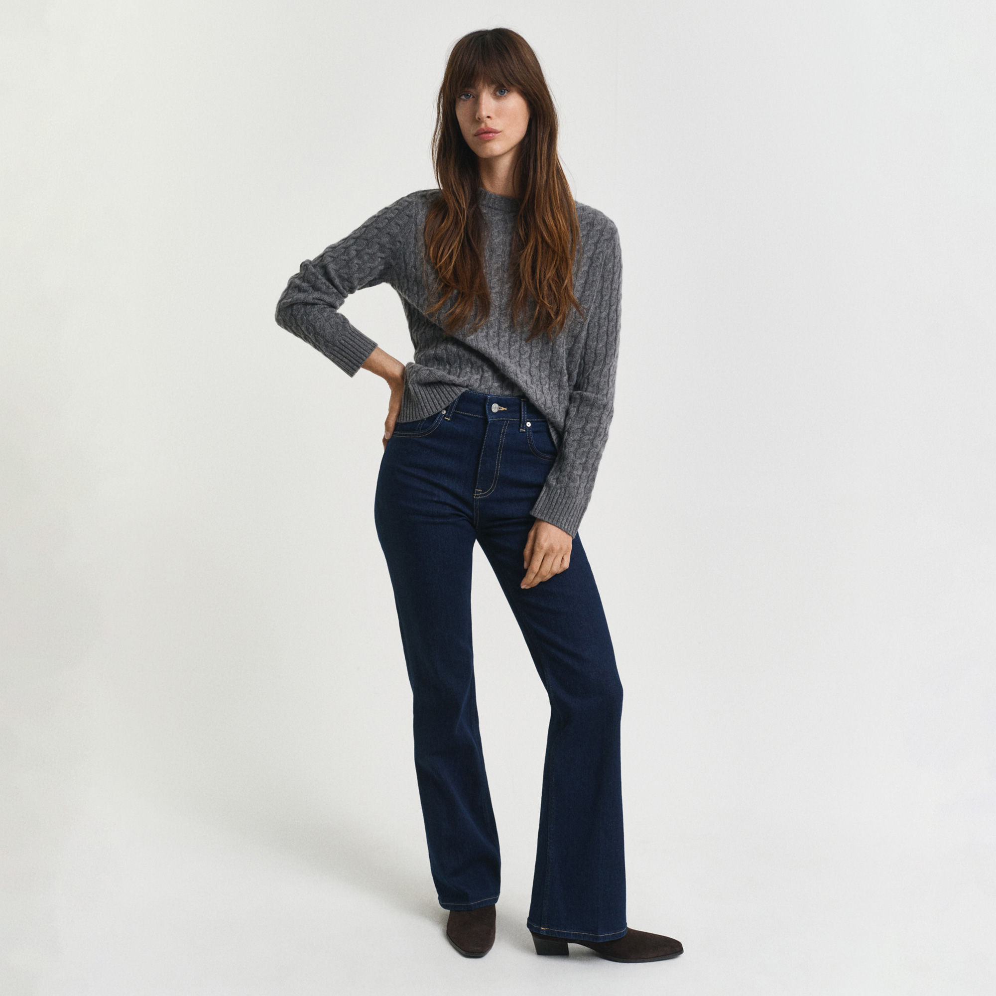 GANT Kadın Lacivert Slim Fit Flare Jean