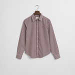 GANT Kadın Bordo Regular Fit Klasik Yaka Çizgili Gömlek