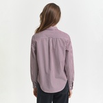 GANT Kadın Bordo Regular Fit Klasik Yaka Çizgili Gömlek