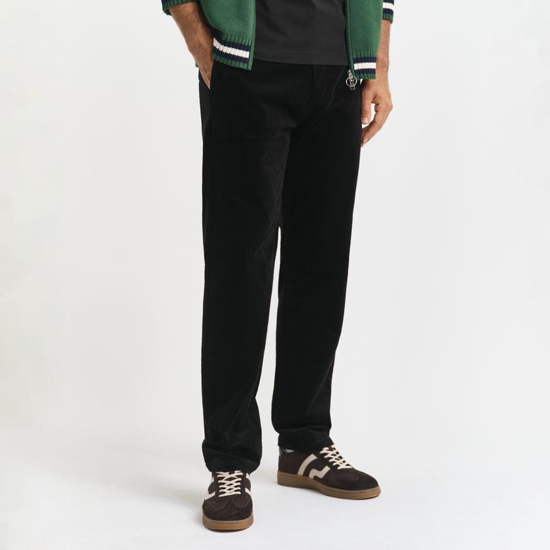 GANT Erkek Siyah Regular Fit Cord Chino Pantolon