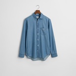 GANT Erkek Mavi Regular Fit Düğmeli Yaka Gömlek