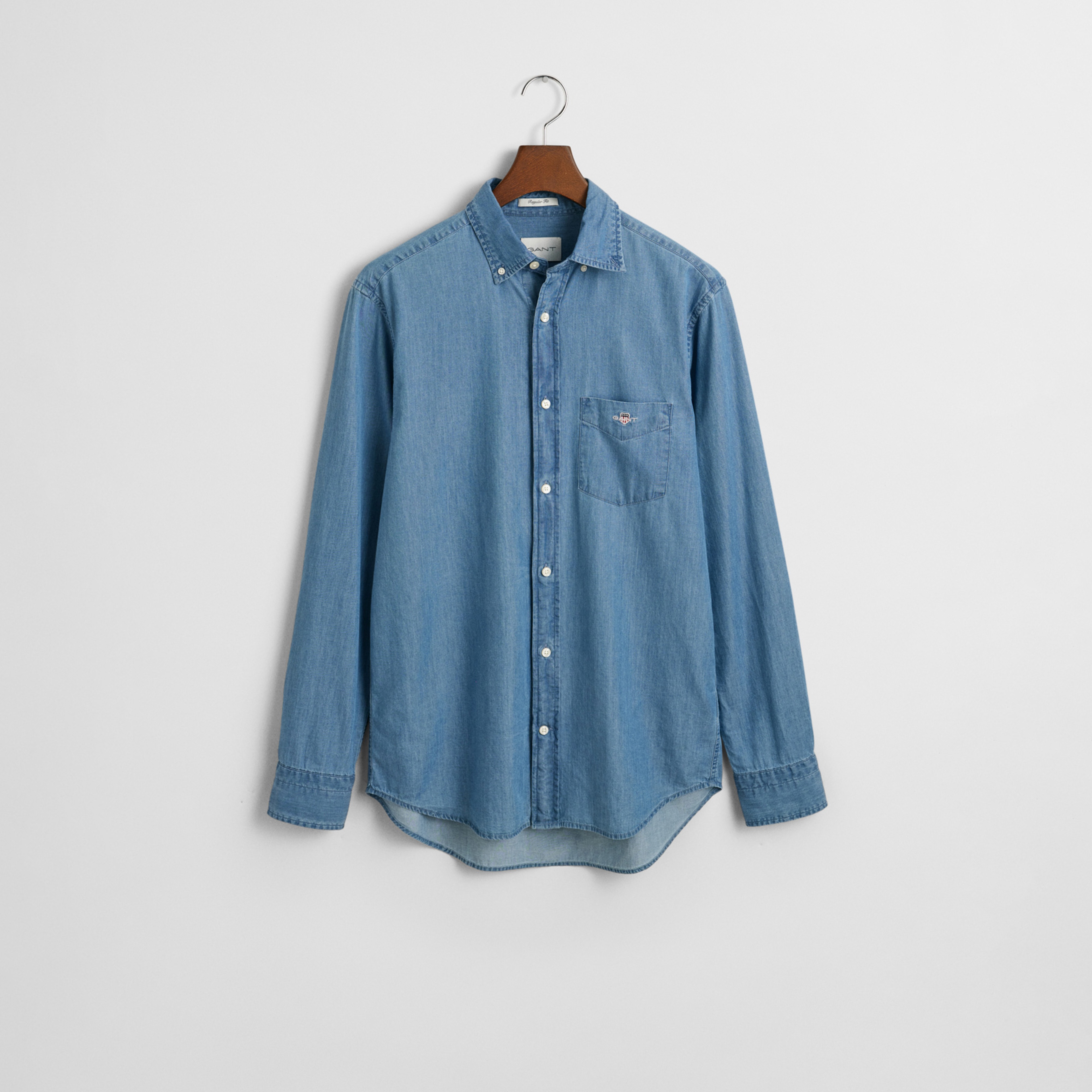 GANT Erkek Mavi Regular Fit Düğmeli Yaka Gömlek