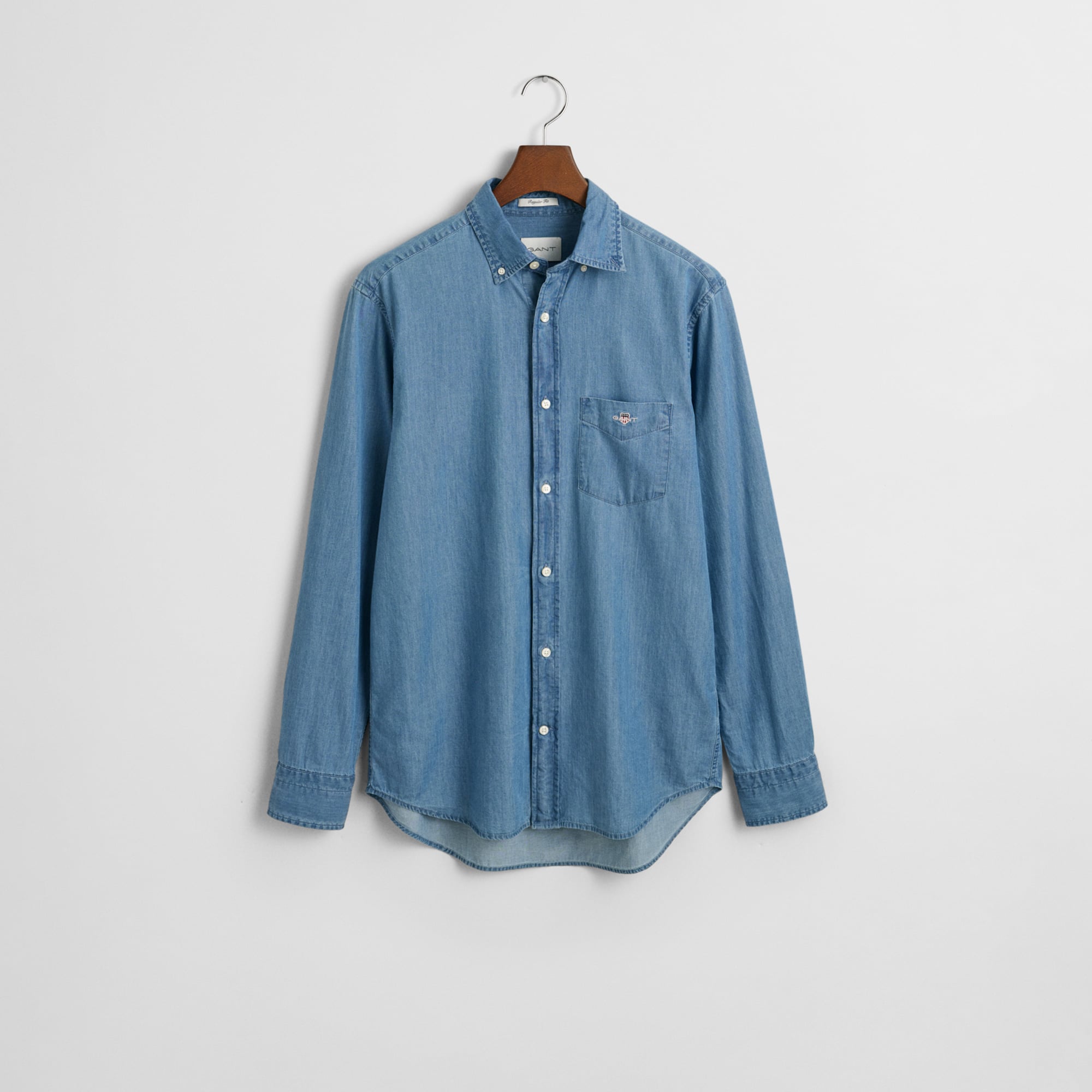 GANT Erkek Mavi Regular Fit Düğmeli Yaka Gömlek