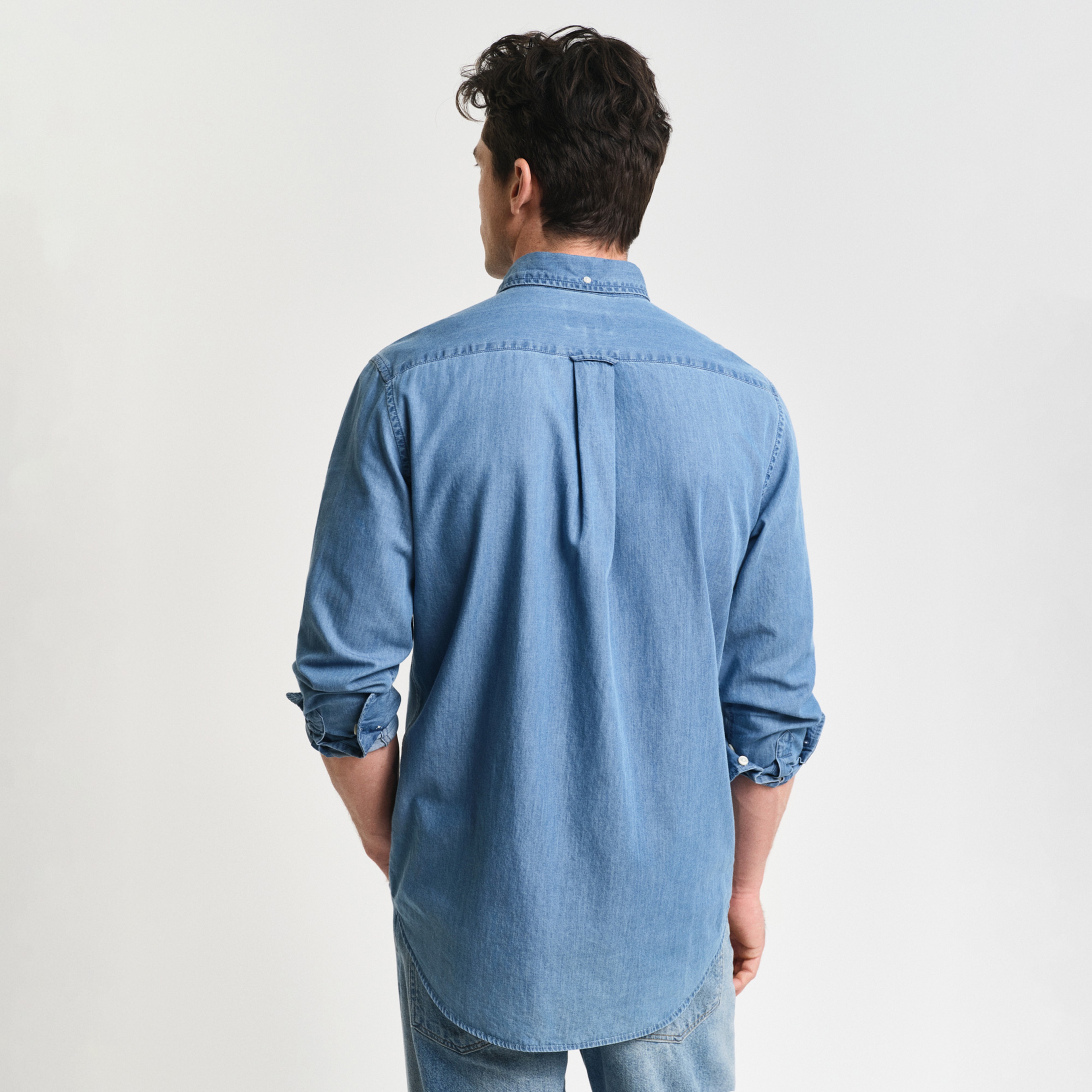 GANT Erkek Mavi Regular Fit Düğmeli Yaka Gömlek