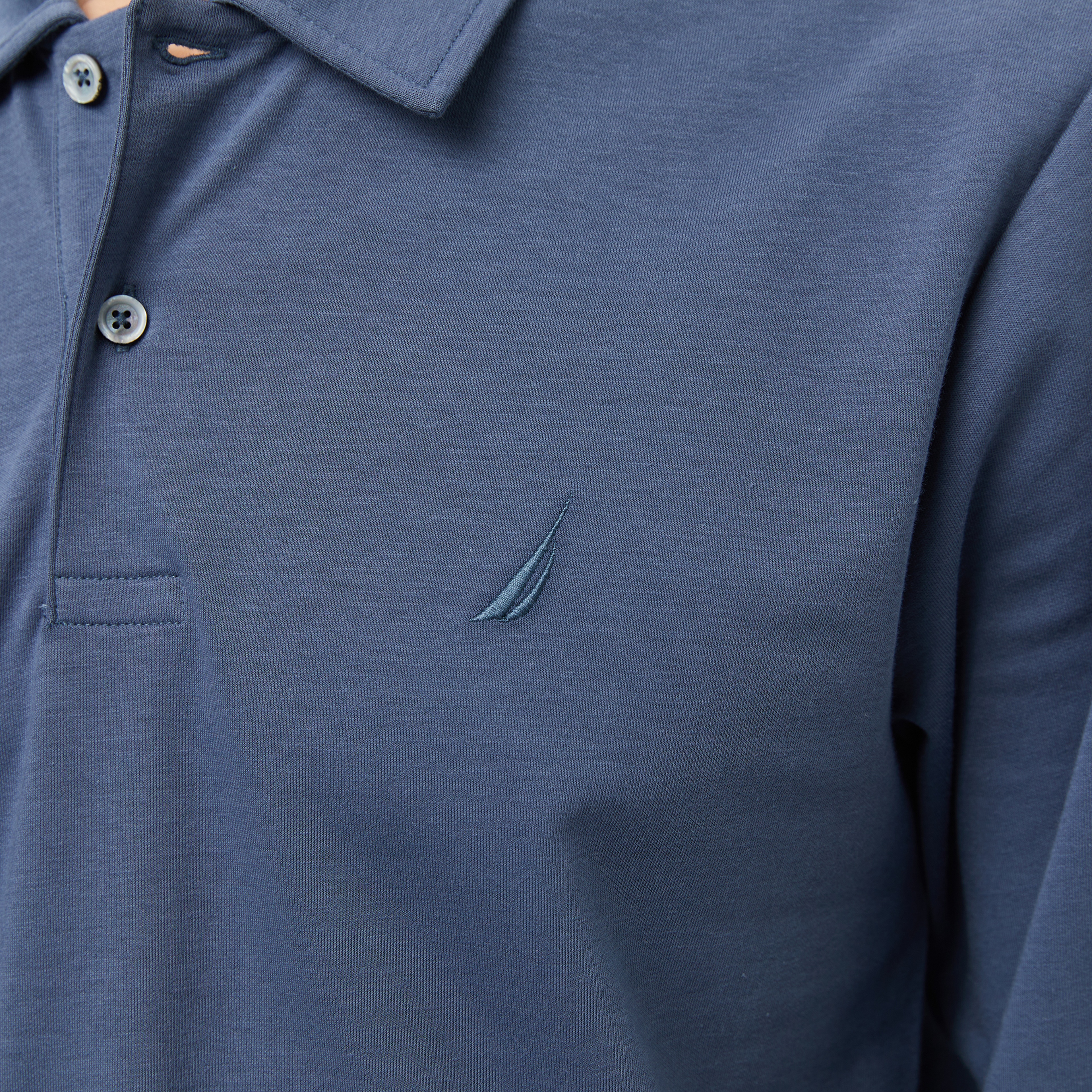 Nautica Erkek Mavi Classic Fit Uzun Kollu Polo Yaka T-Shirt