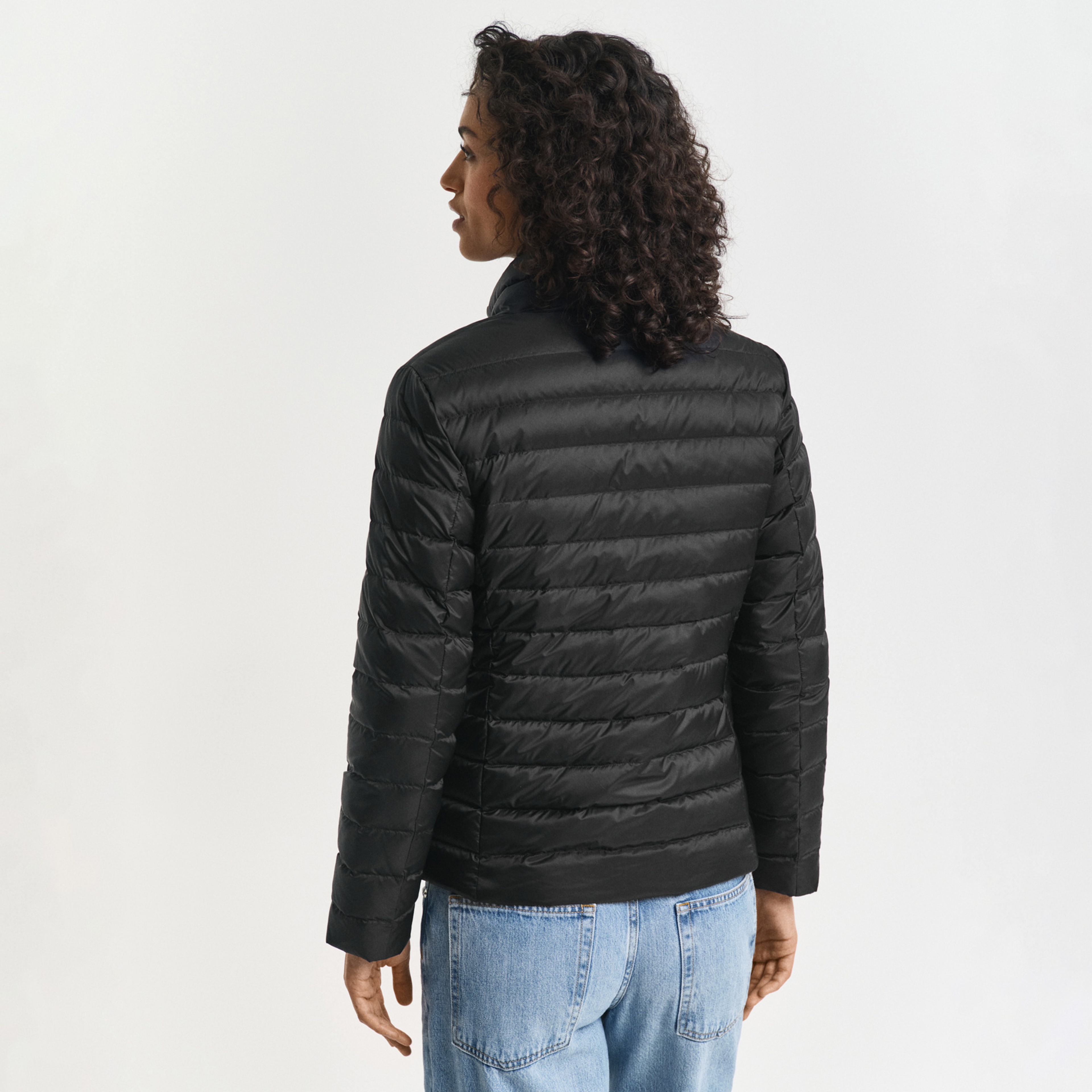 GANT Kadın Siyah Regular Fit Dik Yaka Kaz Tüyü Mont