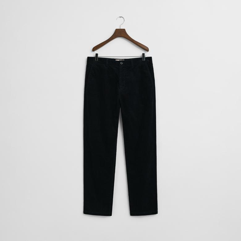 GANT Erkek Siyah Regular Fit Cord Chino Pantolon