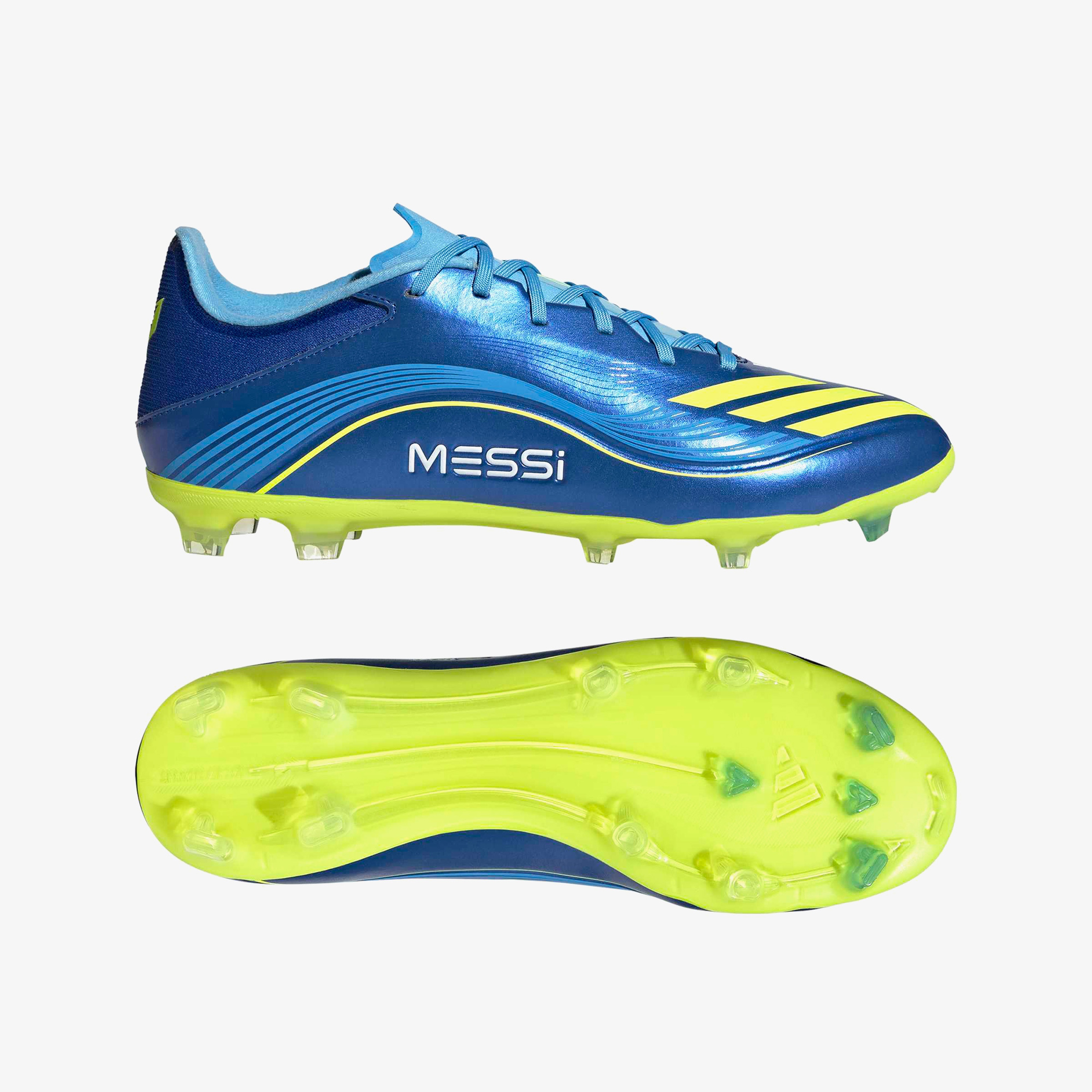 adidas F50 Messi League Firm-Multi Ground Erkek Mavi Çim Saha Kramponu