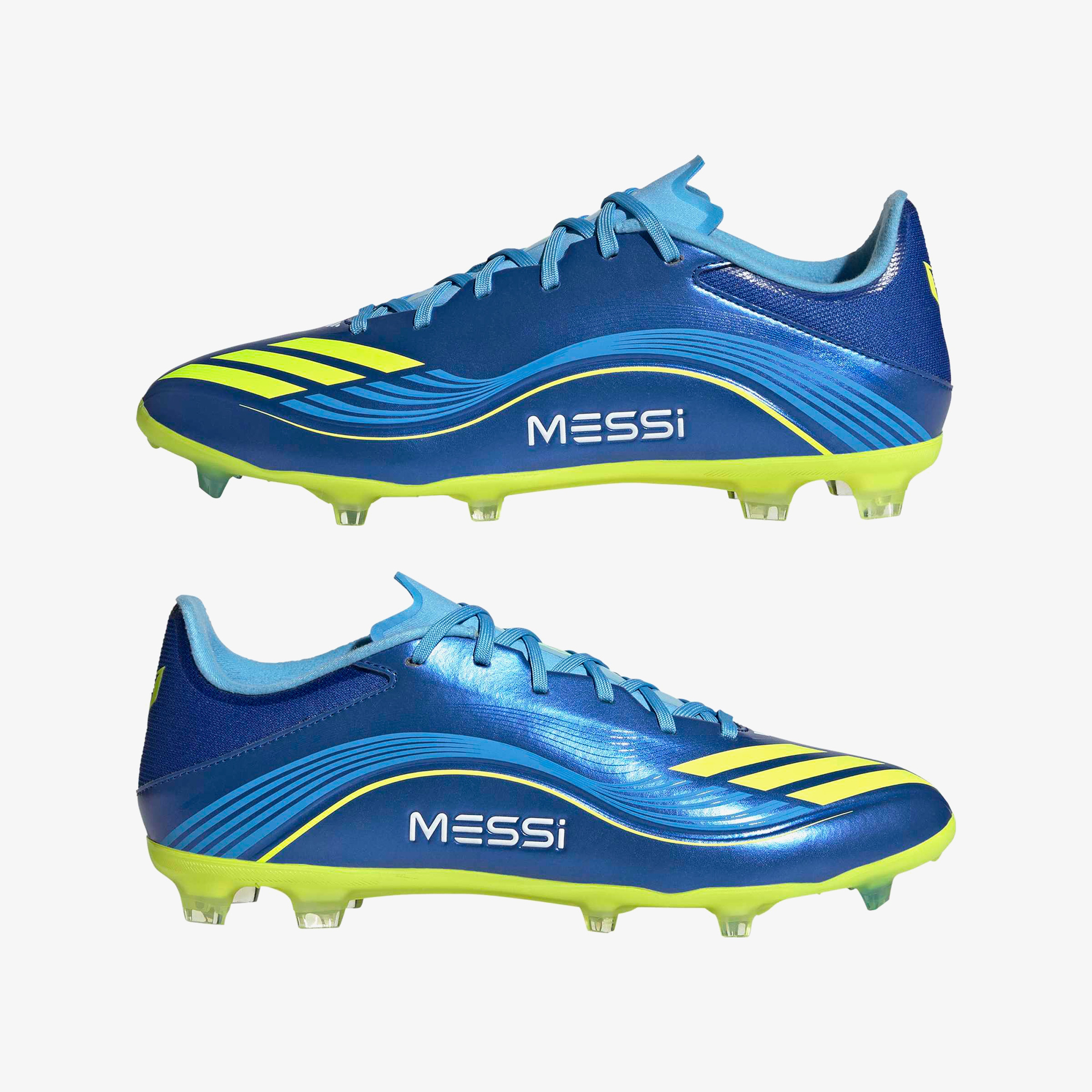 adidas F50 Messi League Firm-Multi Ground Erkek Mavi Çim Saha Kramponu
