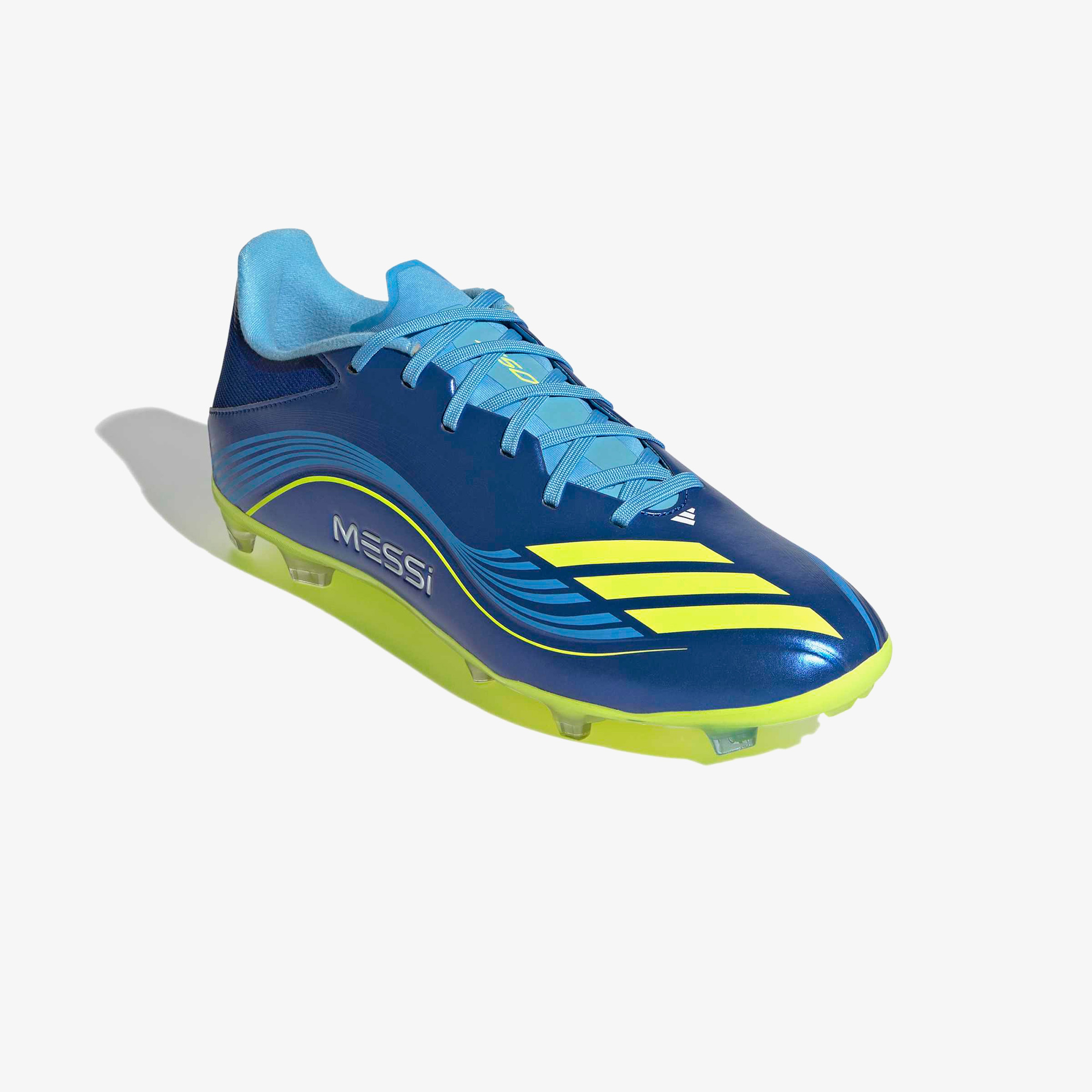 adidas F50 Messi League Firm-Multi Ground Erkek Mavi Çim Saha Kramponu
