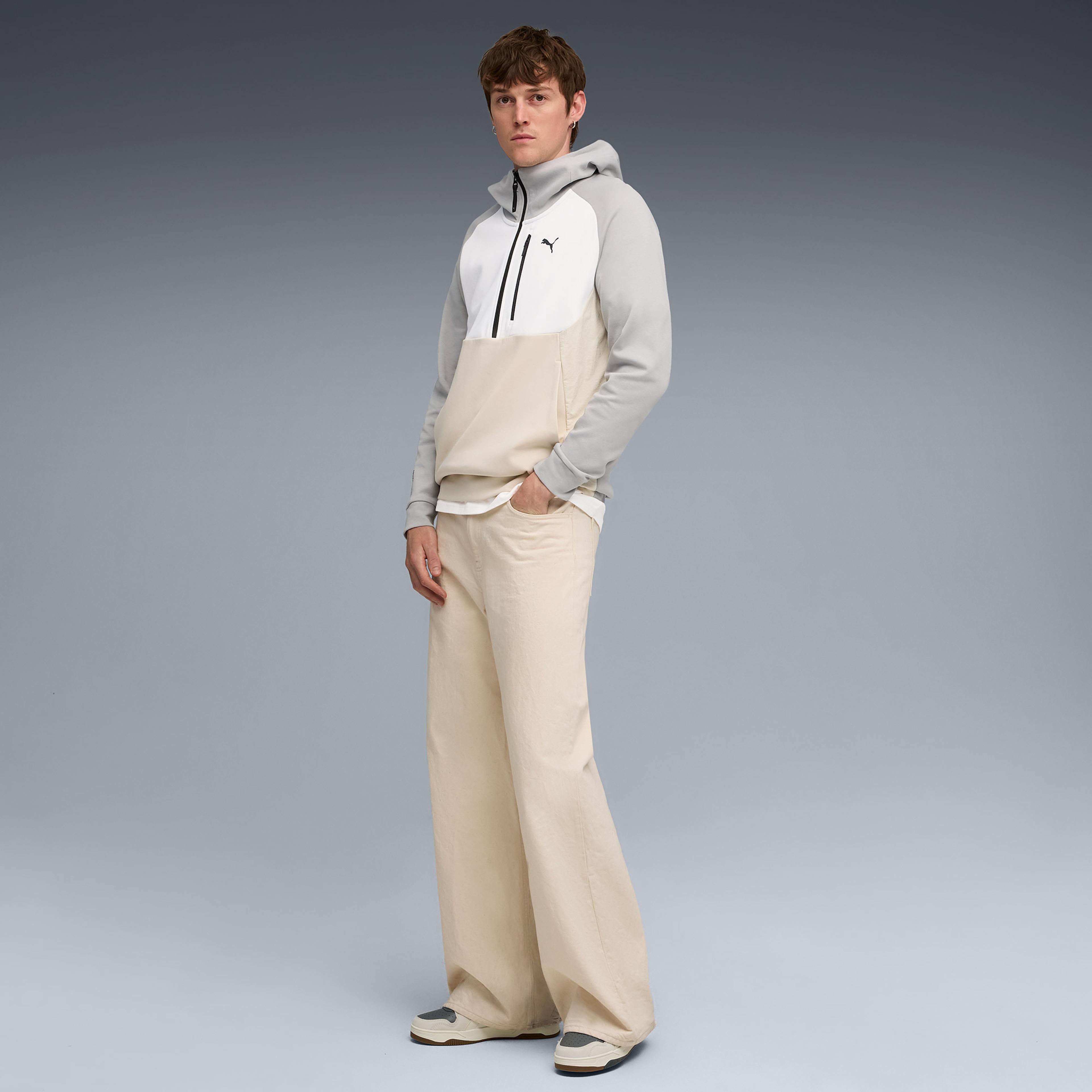 Puma tech Half Zip Erkek Gri Sweatshirt