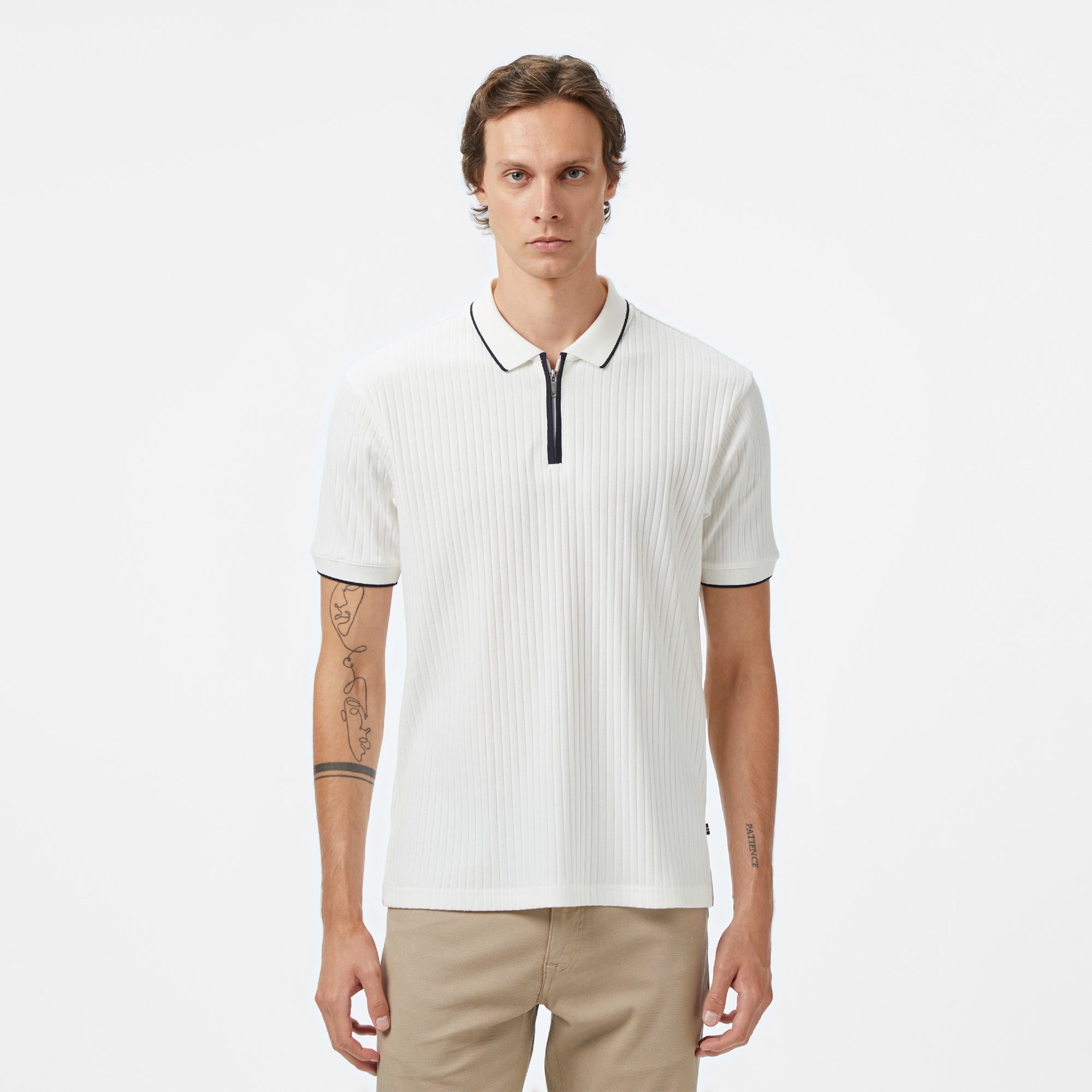 Nautica Erkek Beyaz Classic Fit Polo