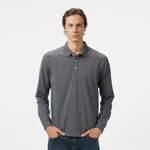 Nautica Classic Fit Erkek Uzun Kollu Polo Yaka Gri T-shirt