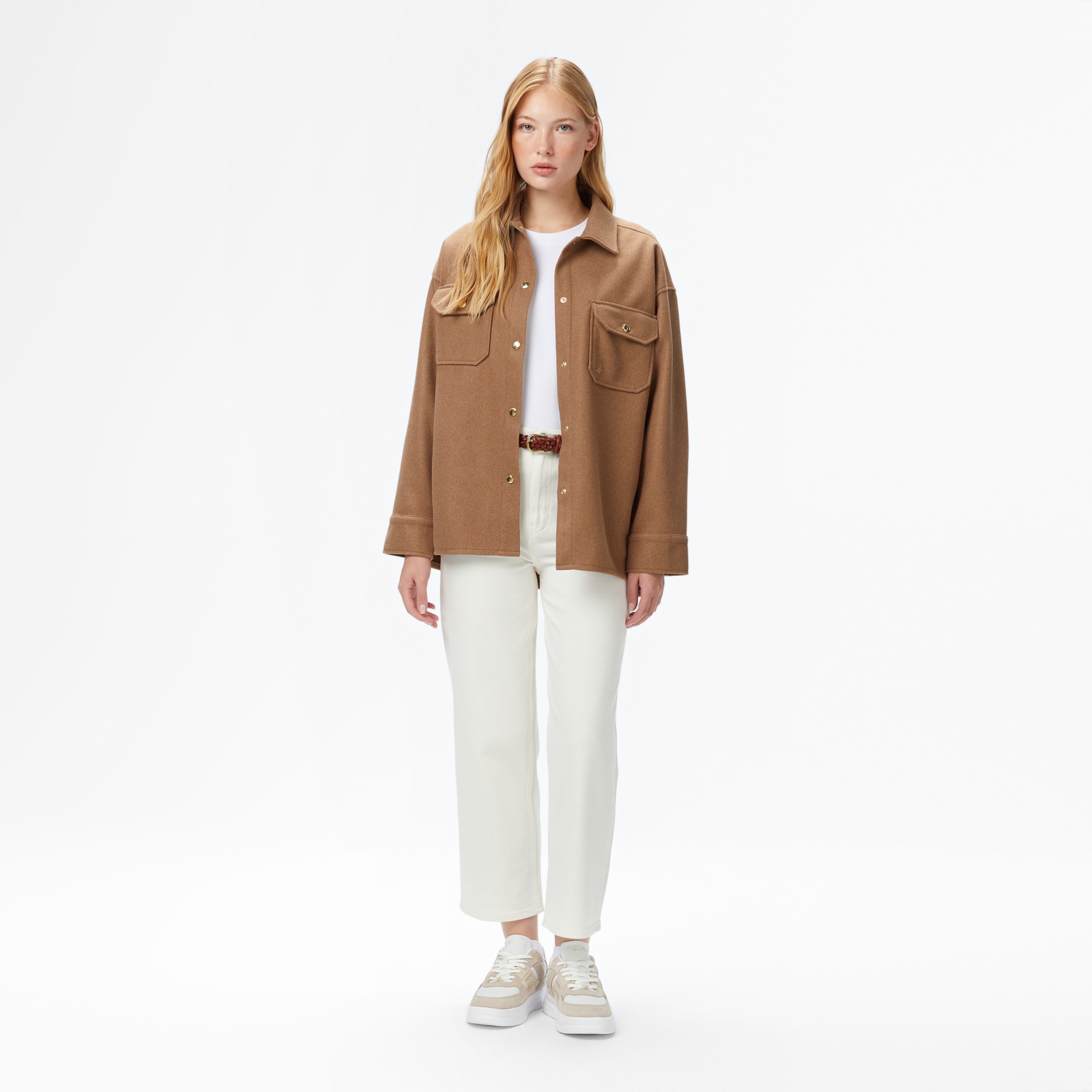 Nautica Kadın Kahverengi Regular Fit Gömlek