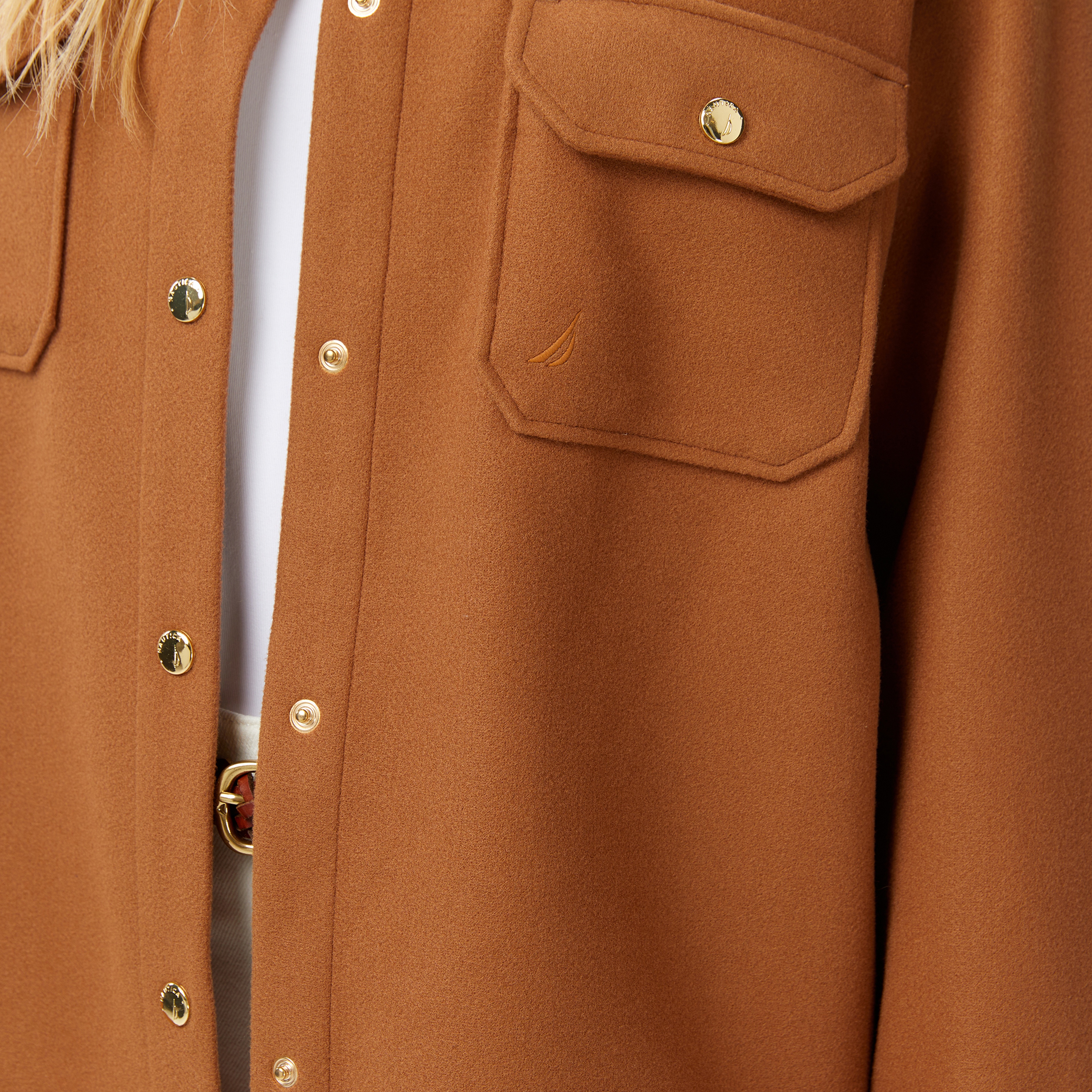 Nautica Kadın Kahverengi Regular Fit Gömlek