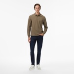 Nautica Erkek Kahverengi Classic Fit Uzun Kollu Polo Yaka T-Shirt