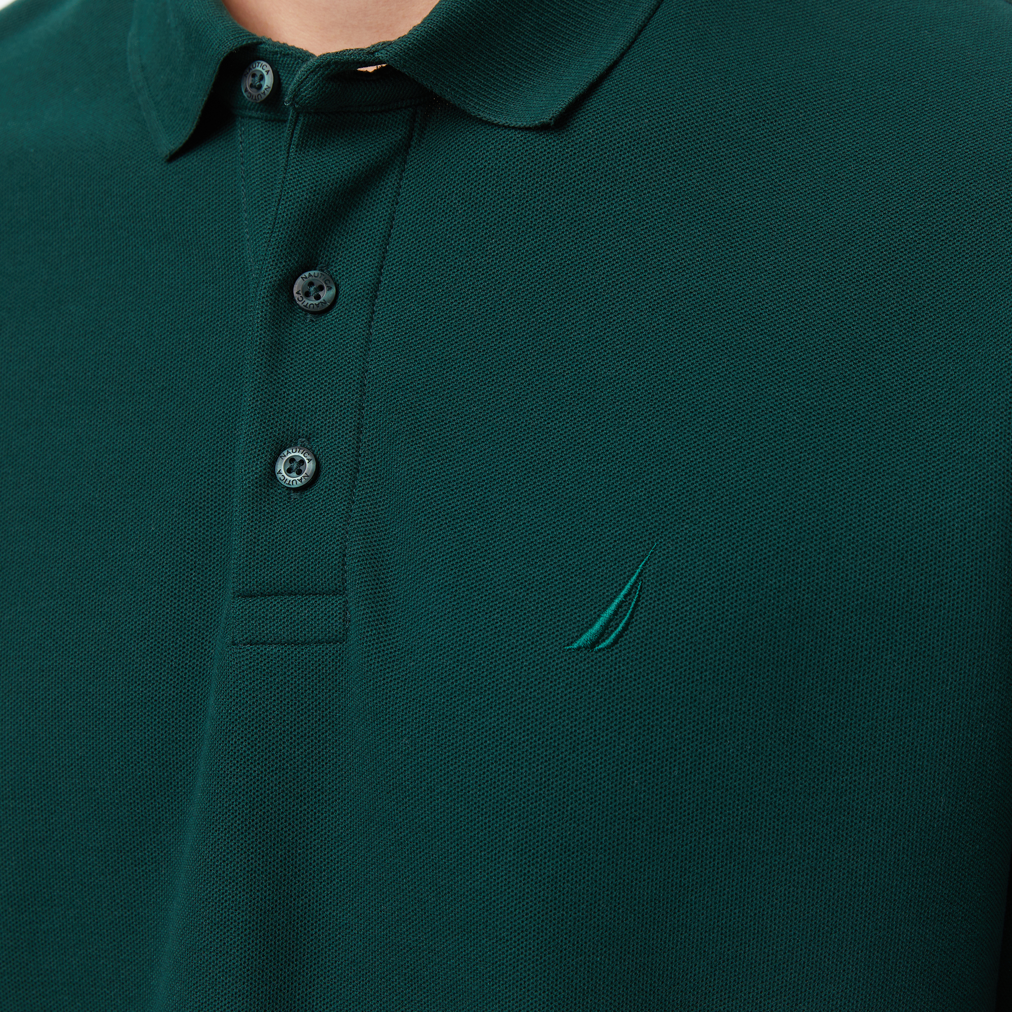 Nautica Erkek Yeşil Classic Fit Uzun Kollu Polo Yaka T-Shirt