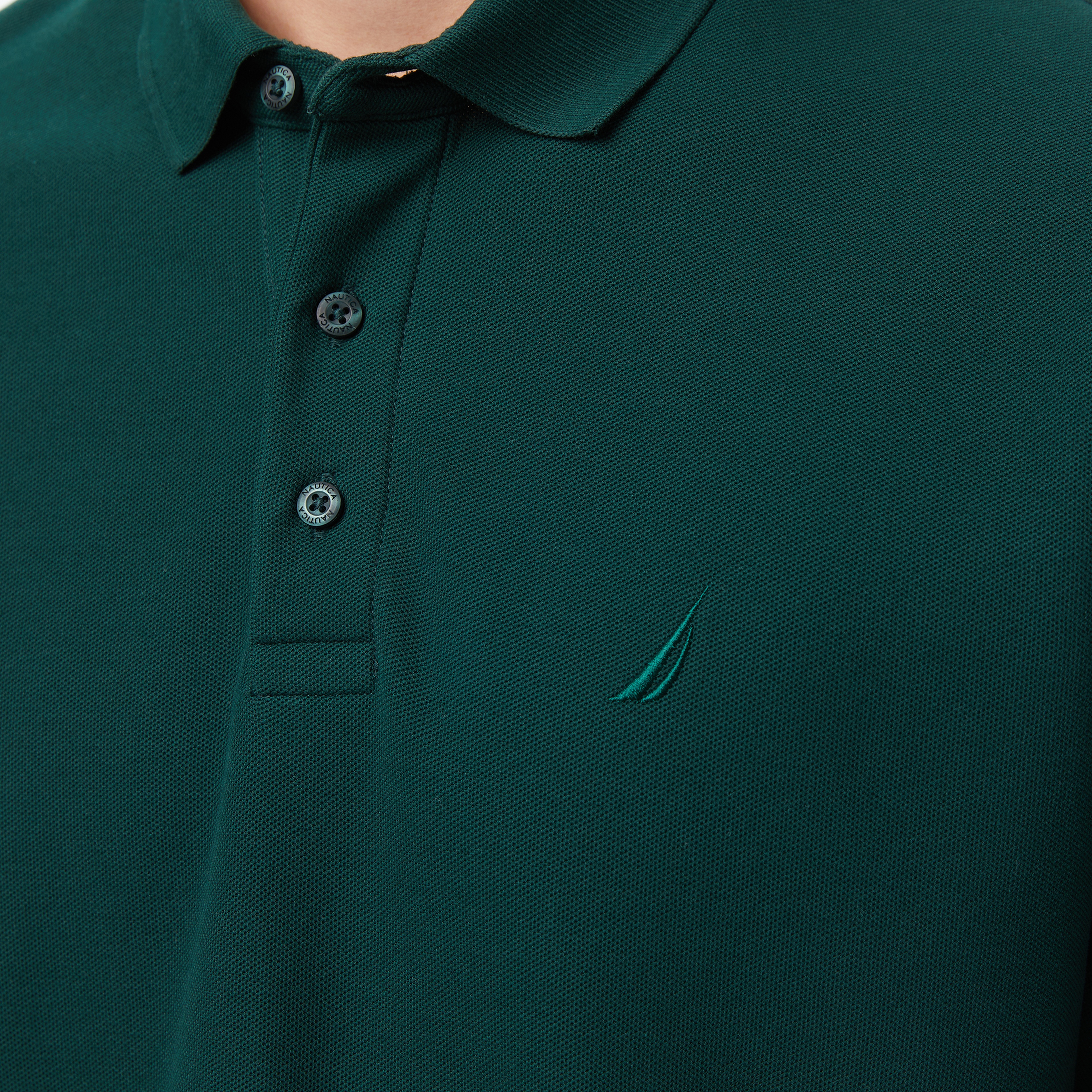 Nautica Erkek Yeşil Classic Fit Uzun Kollu Polo Yaka T-Shirt