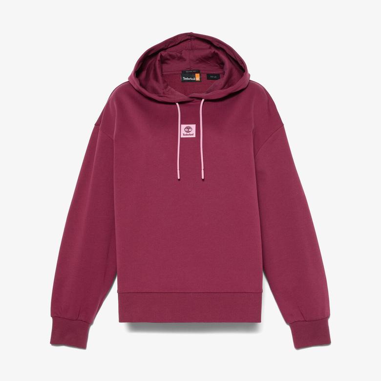 Timberland Stack Logo Loop Back Kadın Bordo Sweatshirt