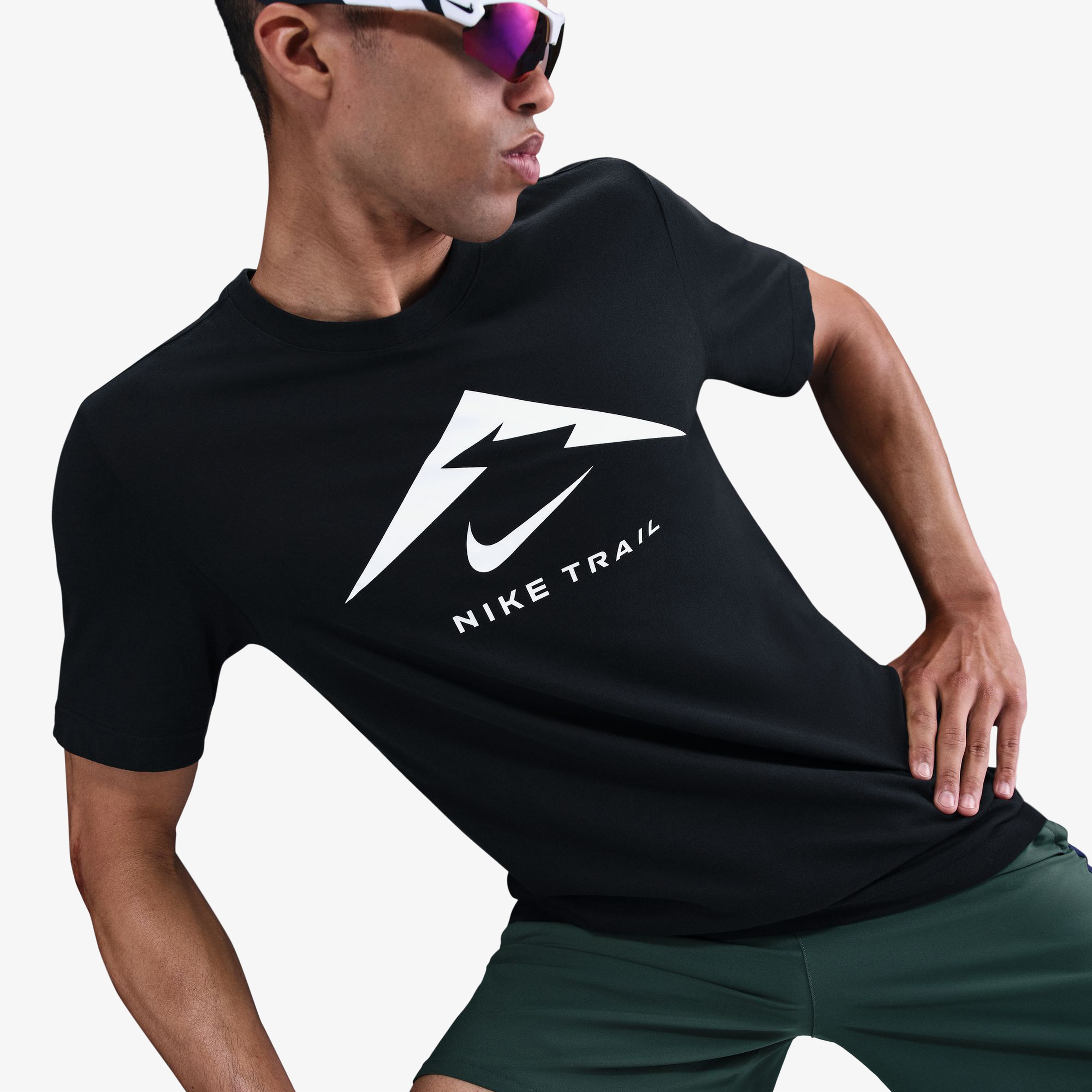 Nike Dri-Fit Erkek Siyah Koşu T-Shirt