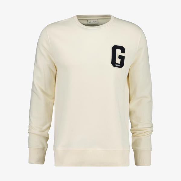GANT Erkek Krem Regular Fit Bisiklet Yaka Logolu Sweatshirt