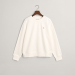 GANT Kadın Beyaz Relaxed Fit Bisiklet Yaka Sweatshirt