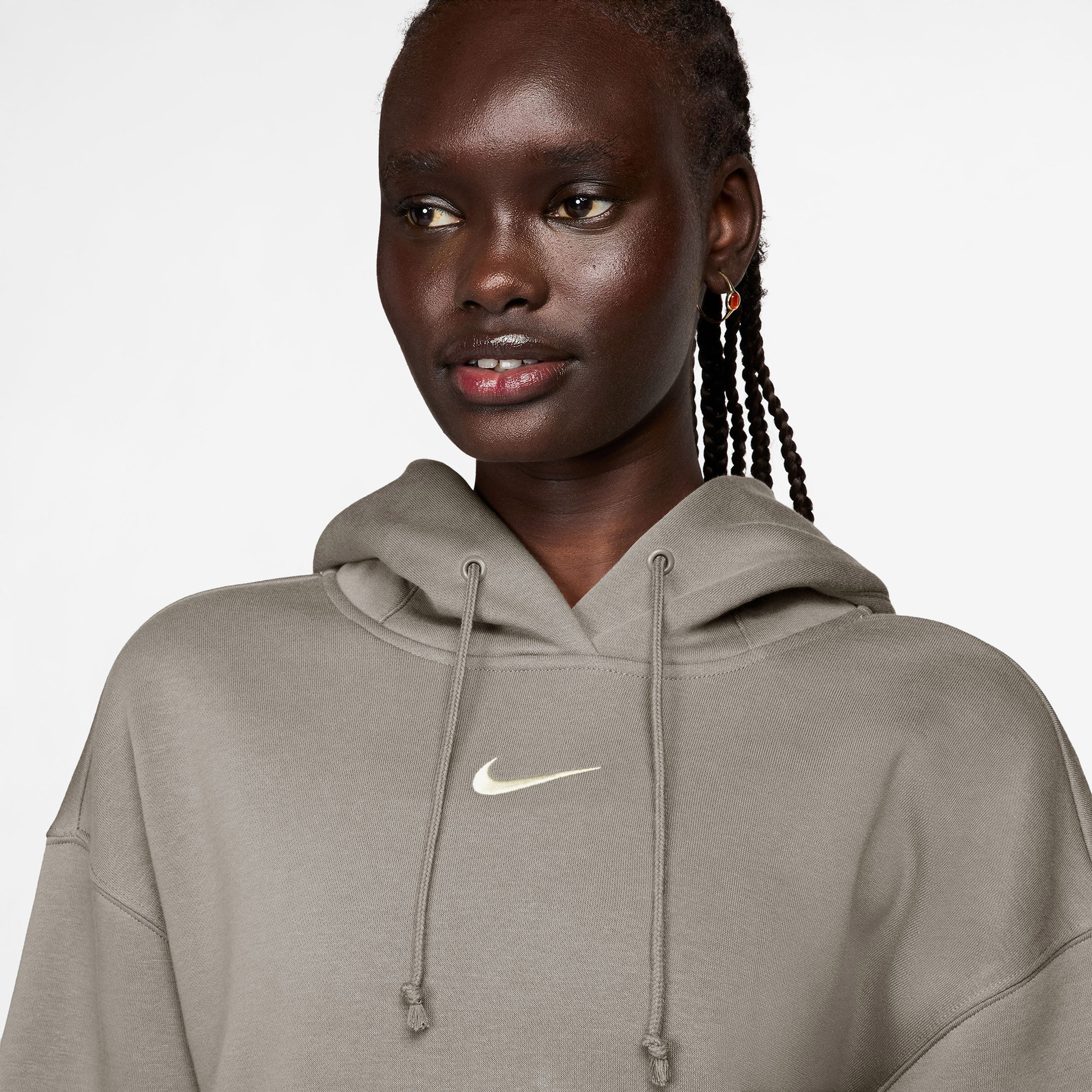 Nike Sportswear Phoenix Fleece Kadın Gri Sweatshirt