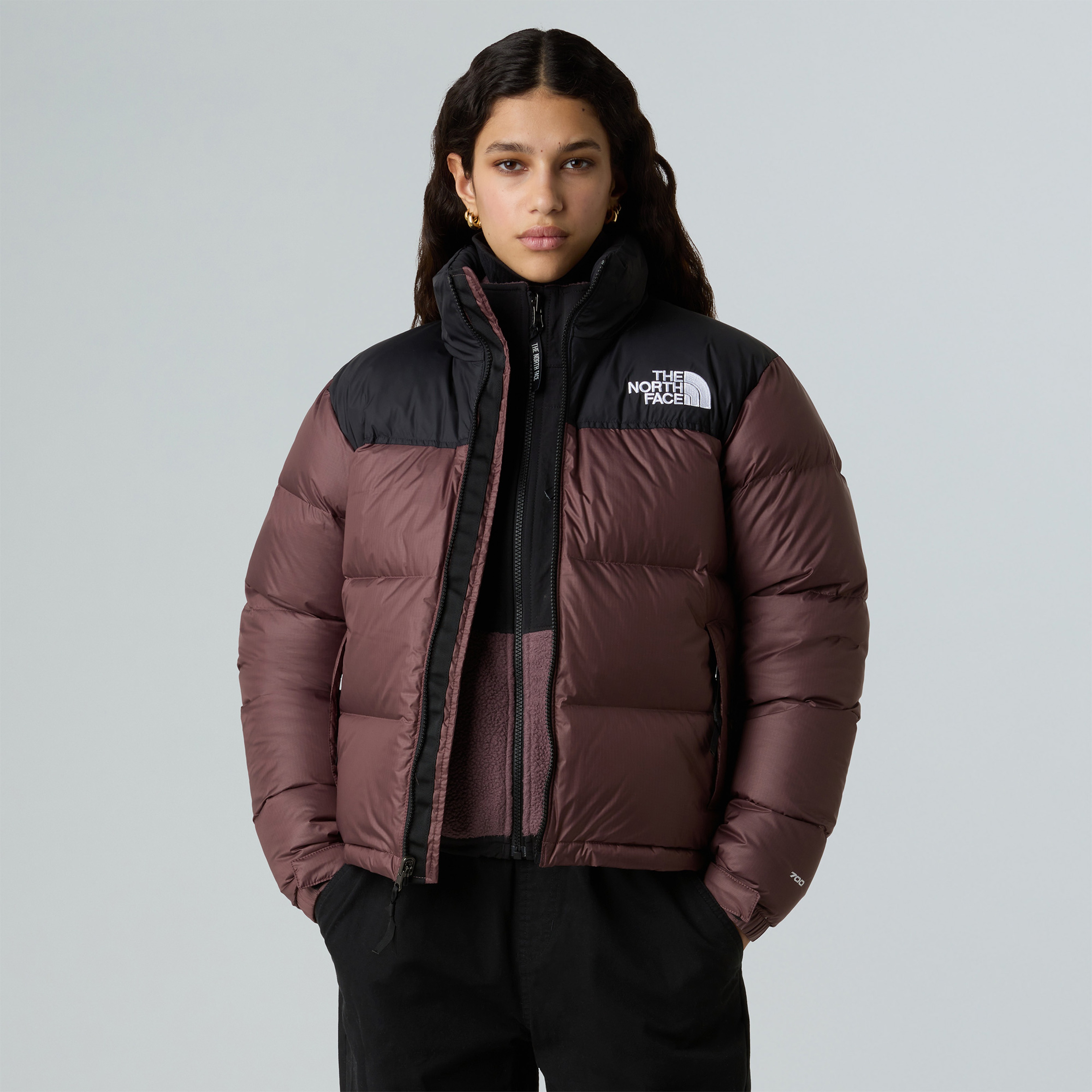 The North Face Kadın 1996 Retro Nuptse Mürdüm/Siyah Mont