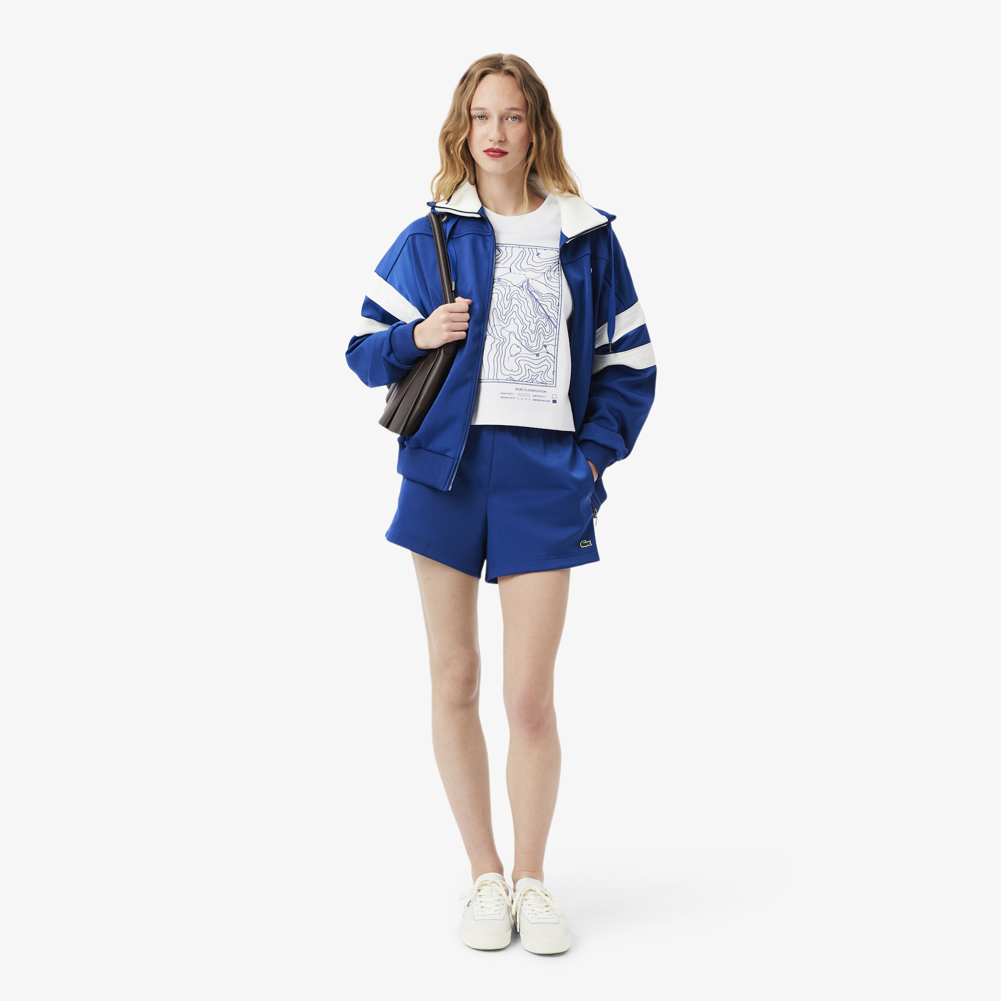 Kadın Oversize Fit Bisiklet Yaka Baskılı Beyaz T-Shirt