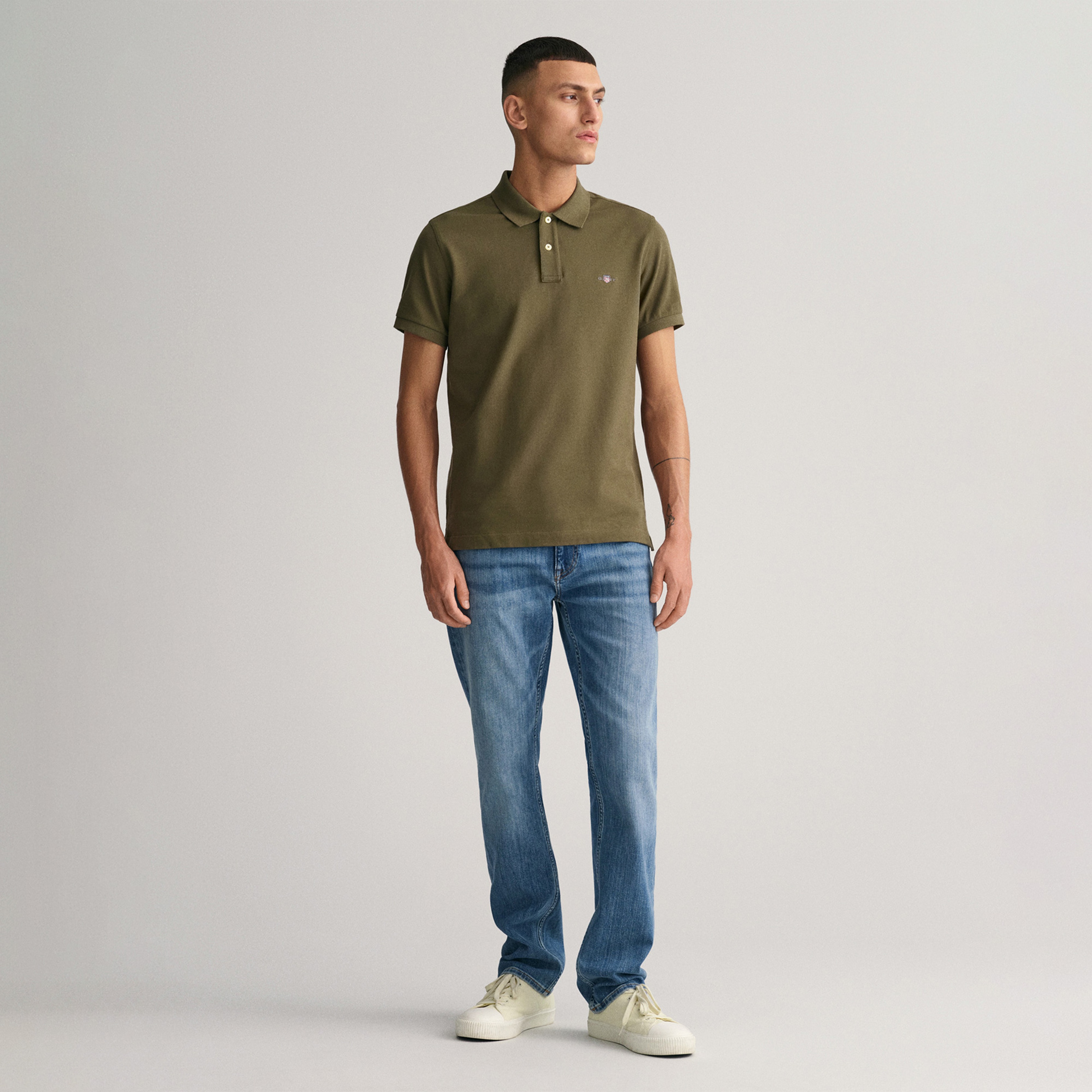 GANT Erkek Kahverengi Slim Fit Polo