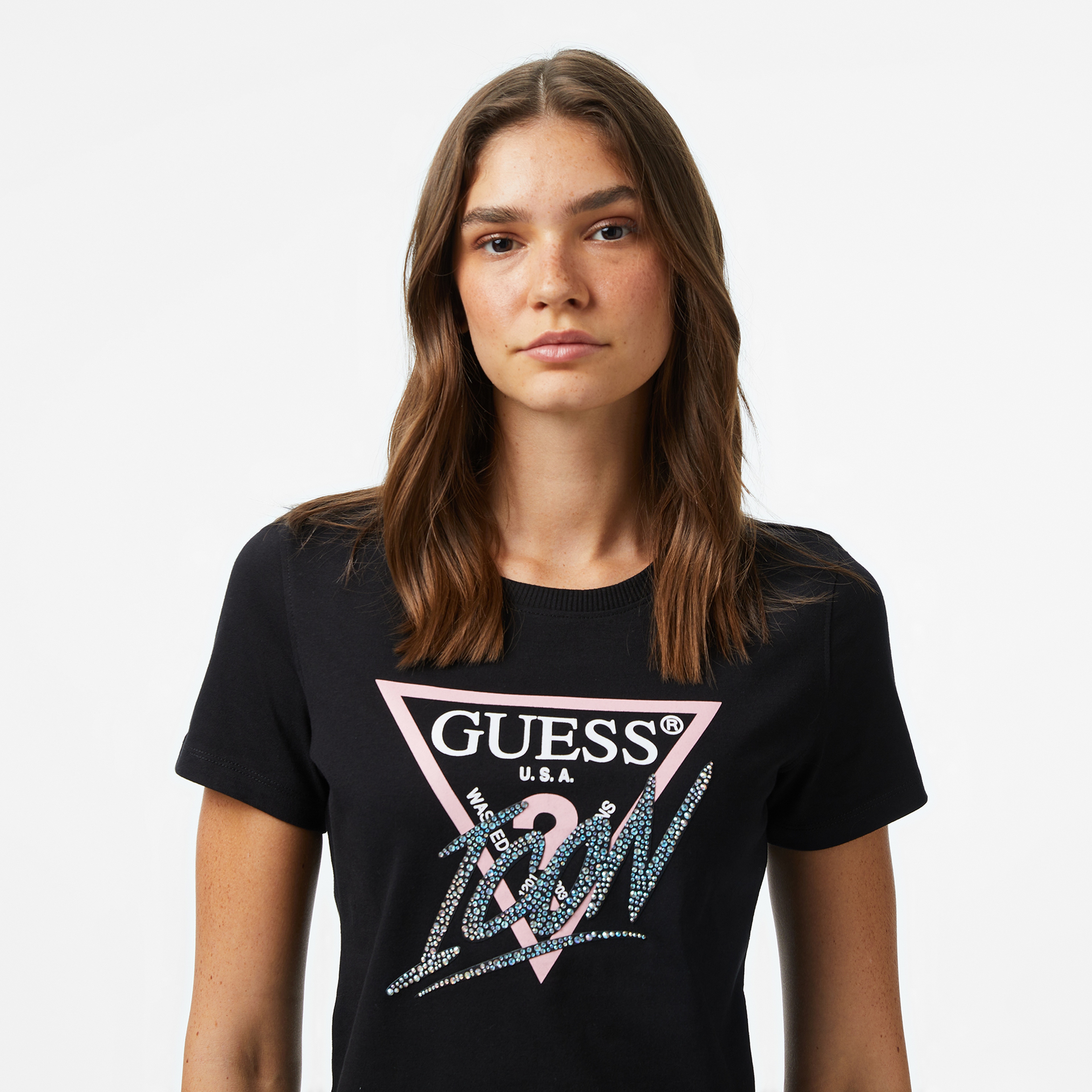 Guess Kadın Siyah Tshirt