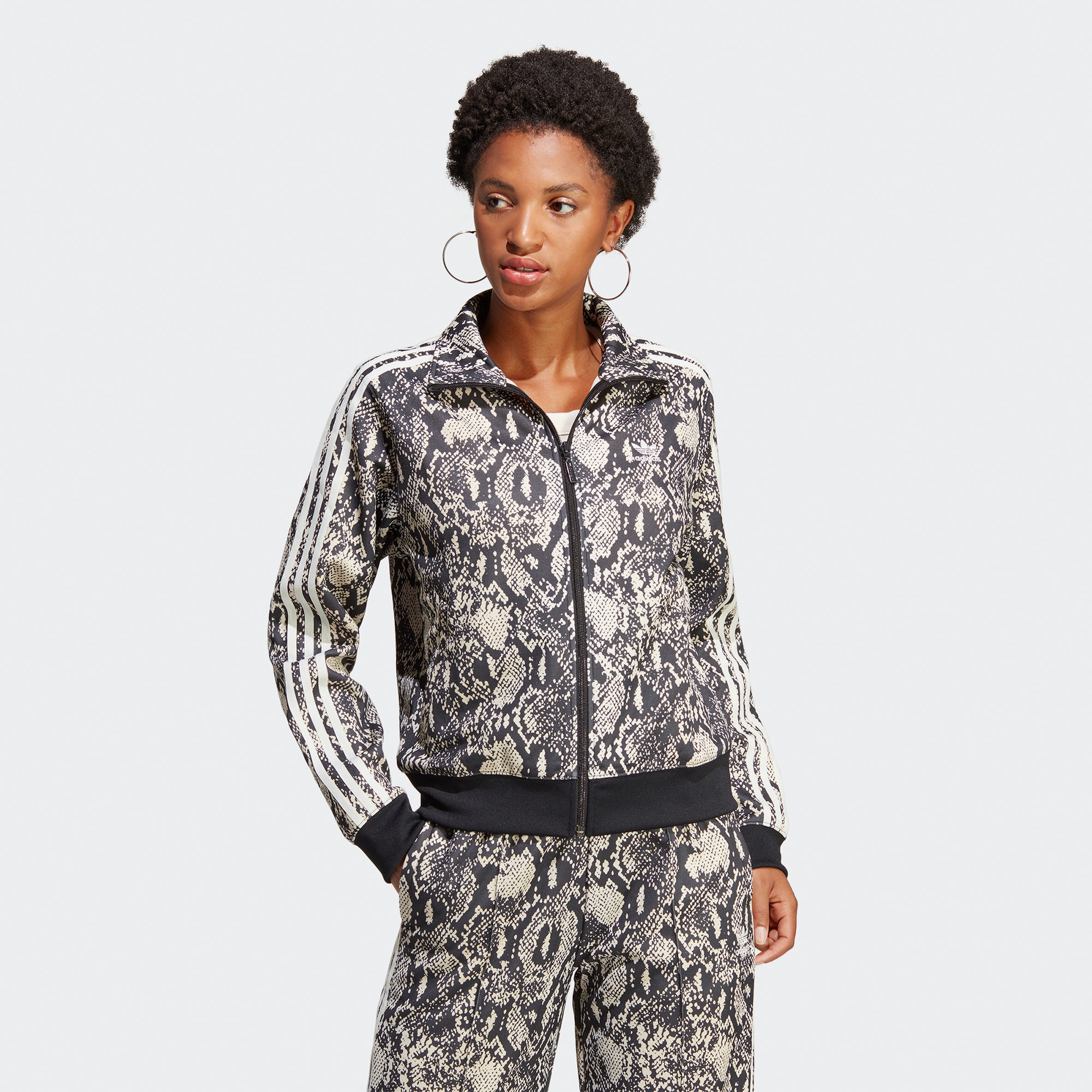 adidas Python Allover Print Kadın Gri Eşofman Üstü