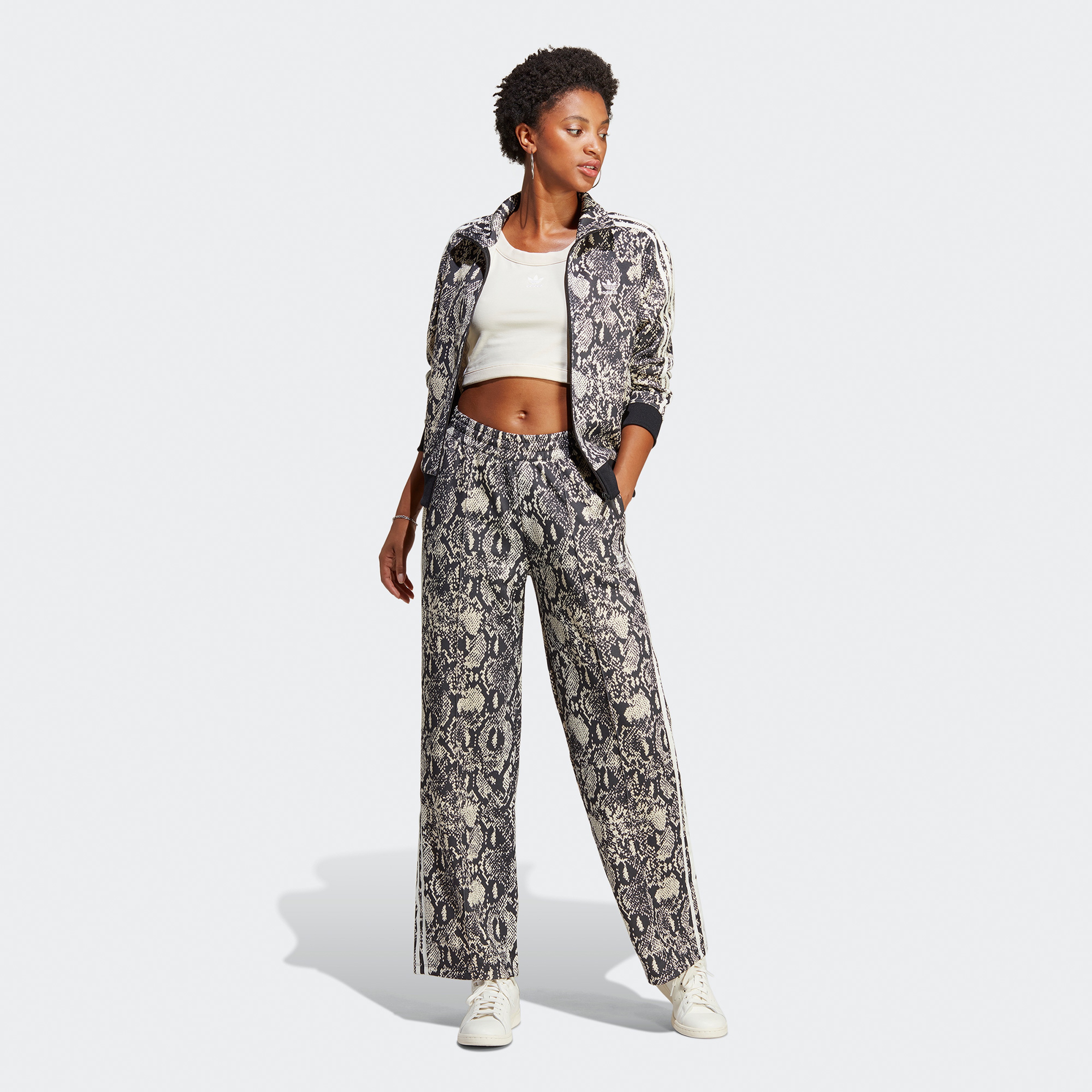 adidas Python Allover Print Kadın Gri Eşofman Üstü