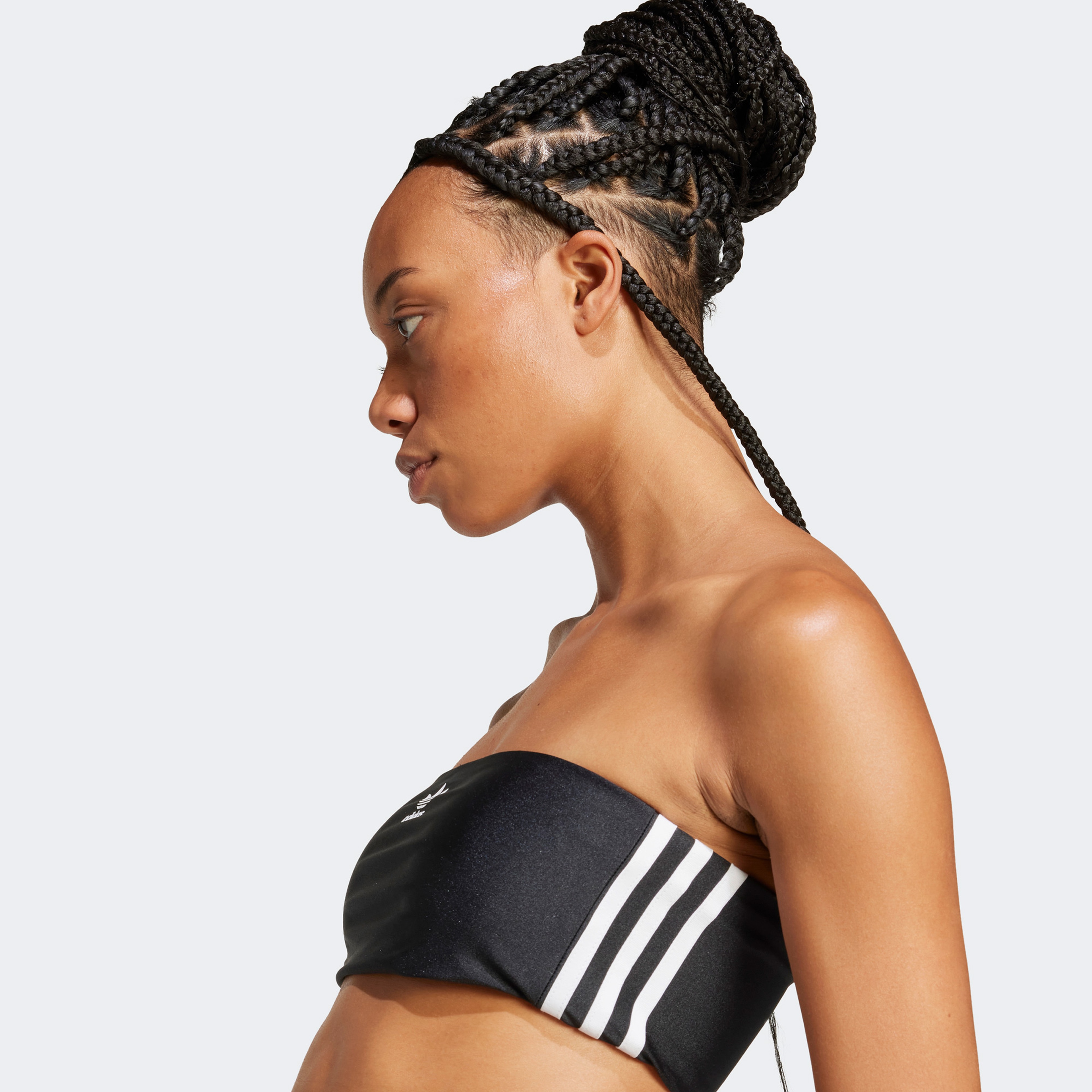 adidas 3 Stripes Tube Top Kadın Siyah T-Shirt