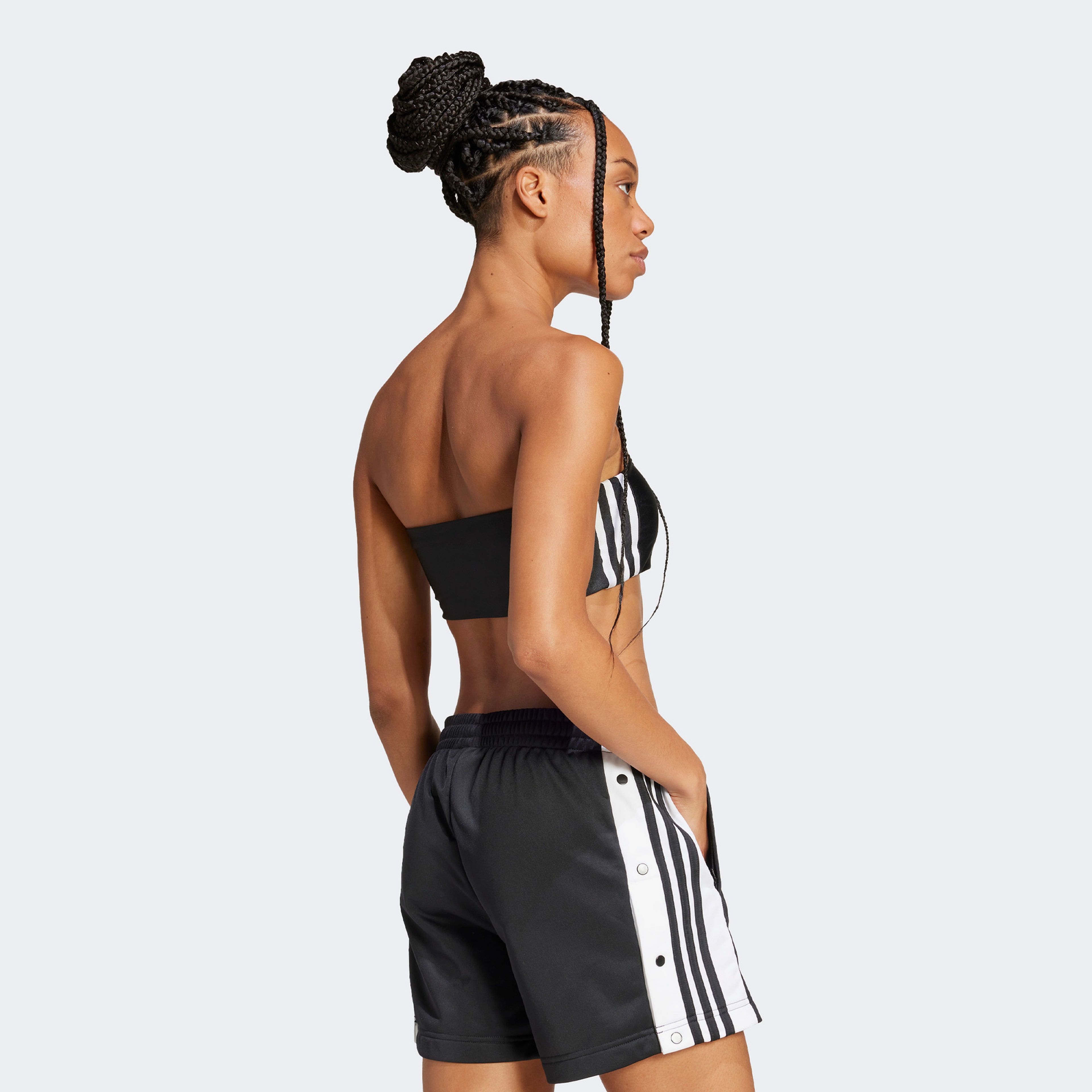 adidas 3 Stripes Tube Top Kadın Siyah T-Shirt
