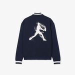 Erkek Hakim Yaka Baskılı Lacivert Ceket