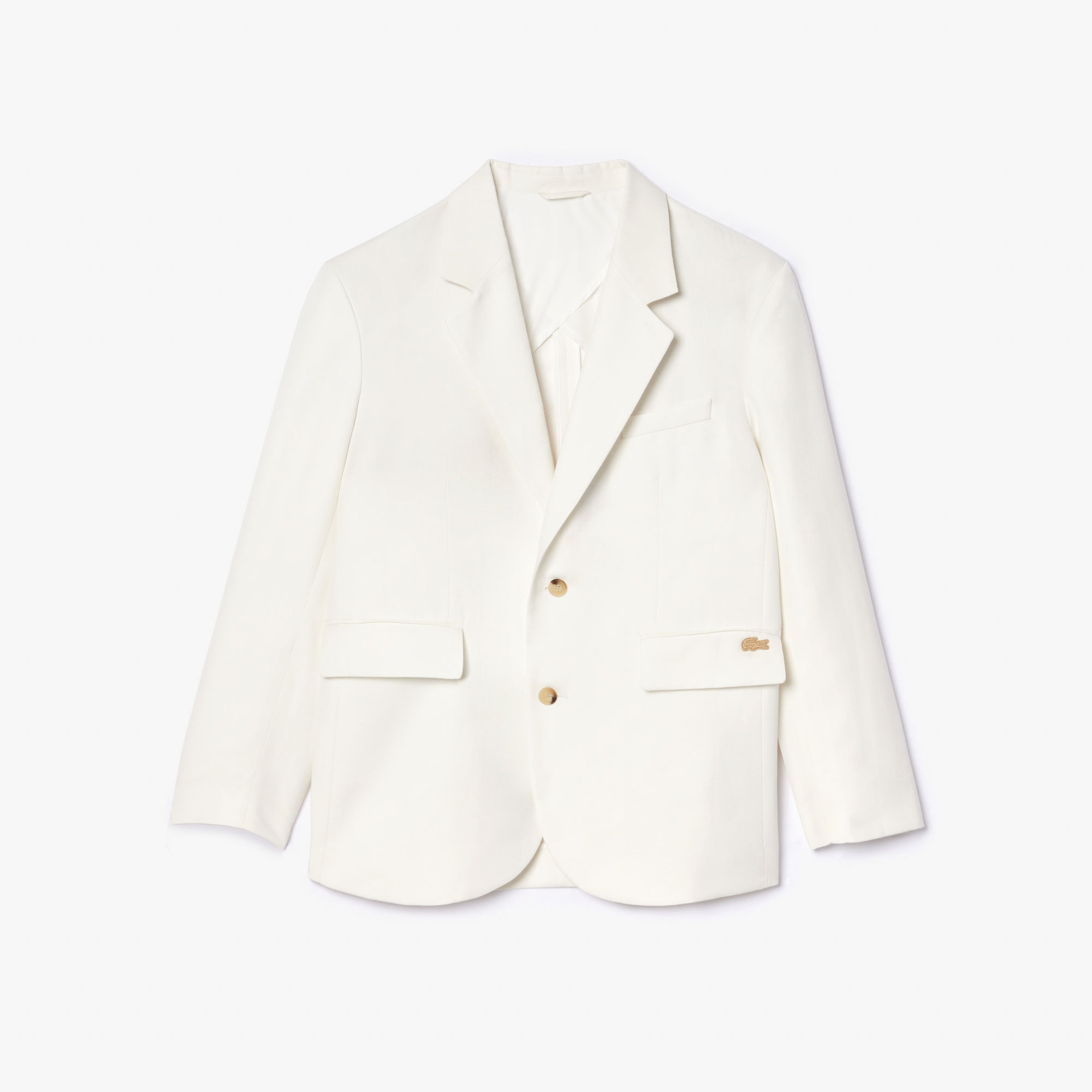 Erkek Regular Fit Keten Beyaz Ceket