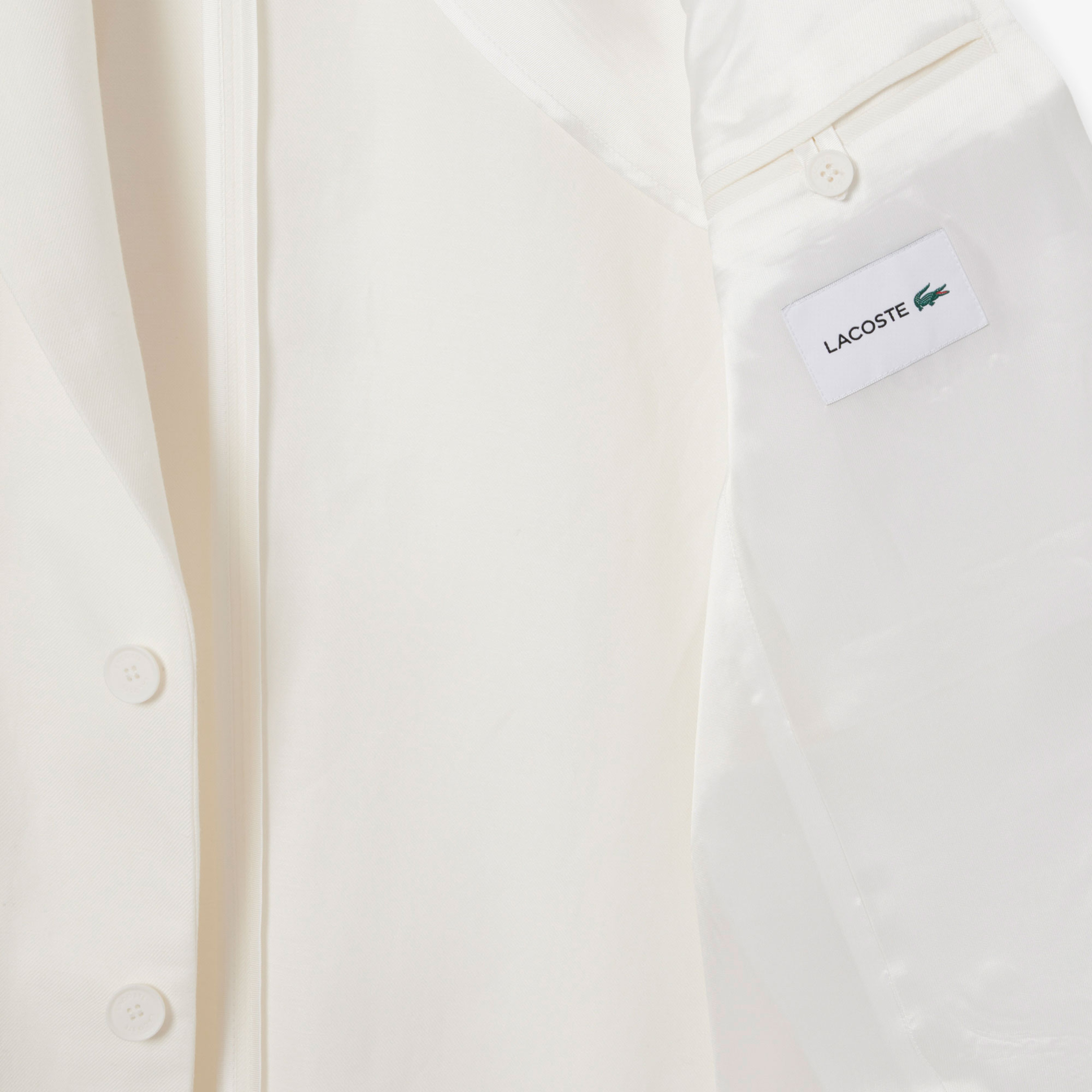 Erkek Regular Fit Keten Beyaz Ceket