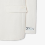 Erkek Regular Fit Keten Beyaz Ceket