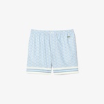 Lacoste Lightweight Monogram Print Erkek Mavi Şort
